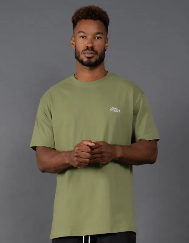 Mens Cursive Tee - Creo (Olive) sold by Stax