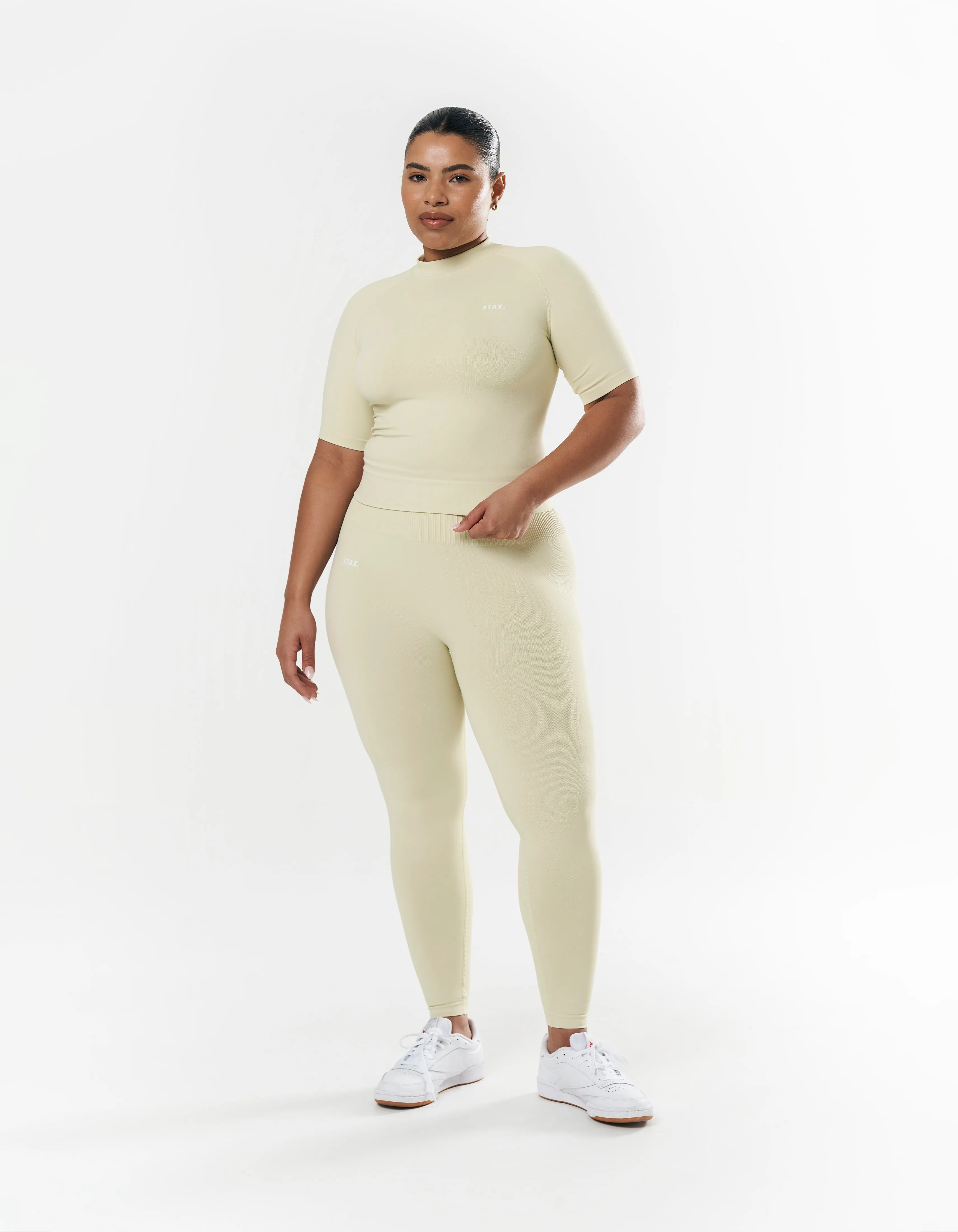 Premium Seamless High Neck Tee - Vanilla Essence sold by Stax product image thumbnail 2