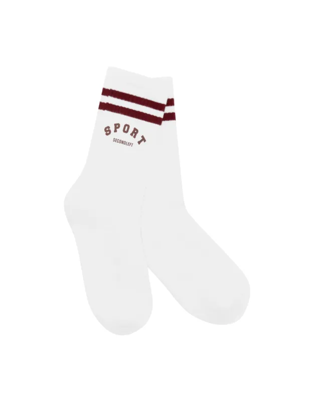Sport Crew Socks - White/Berry sold by Stax