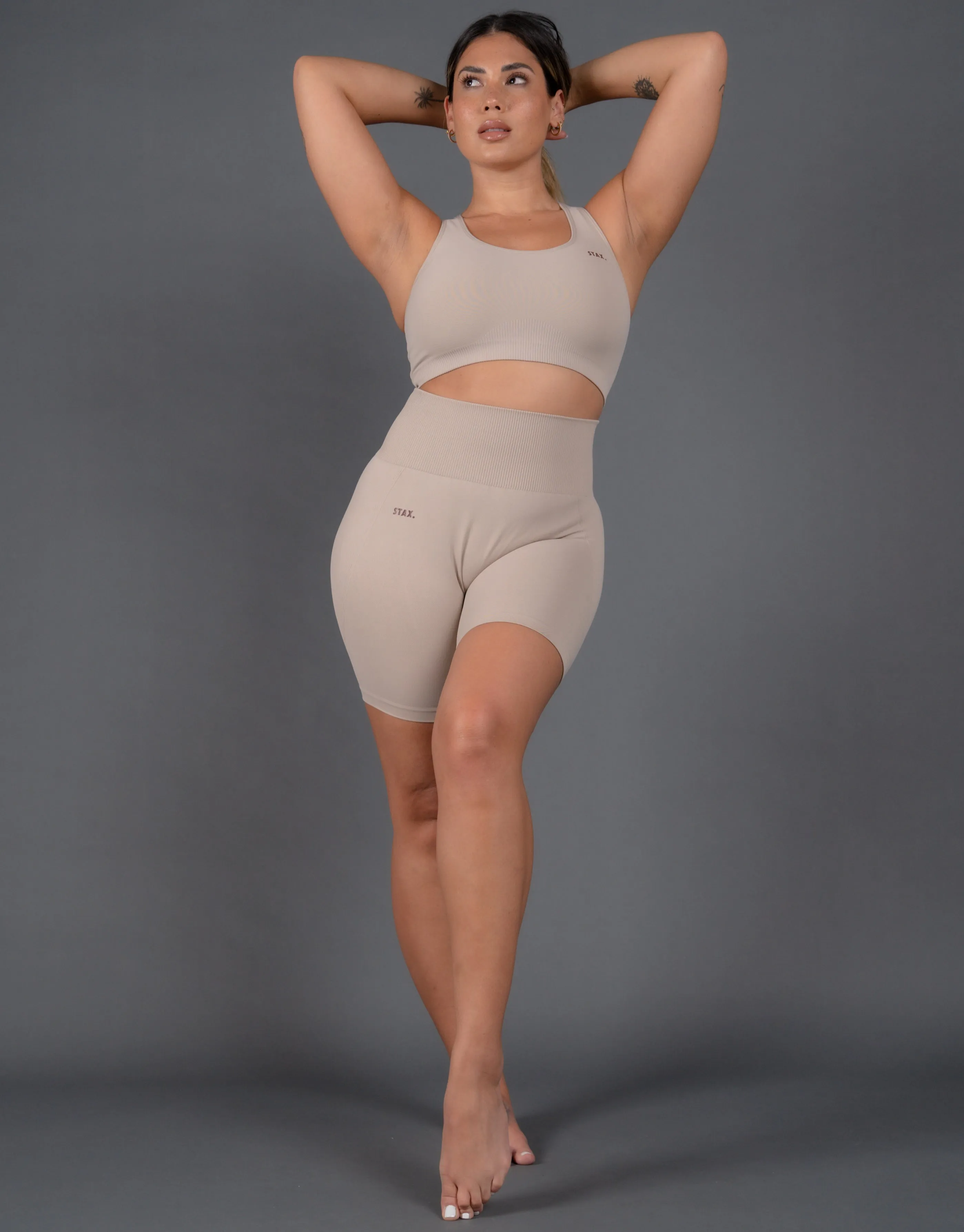 Premium Seamless V5 Racer Crop - Kepler (Beige) sold by Stax product image thumbnail 3