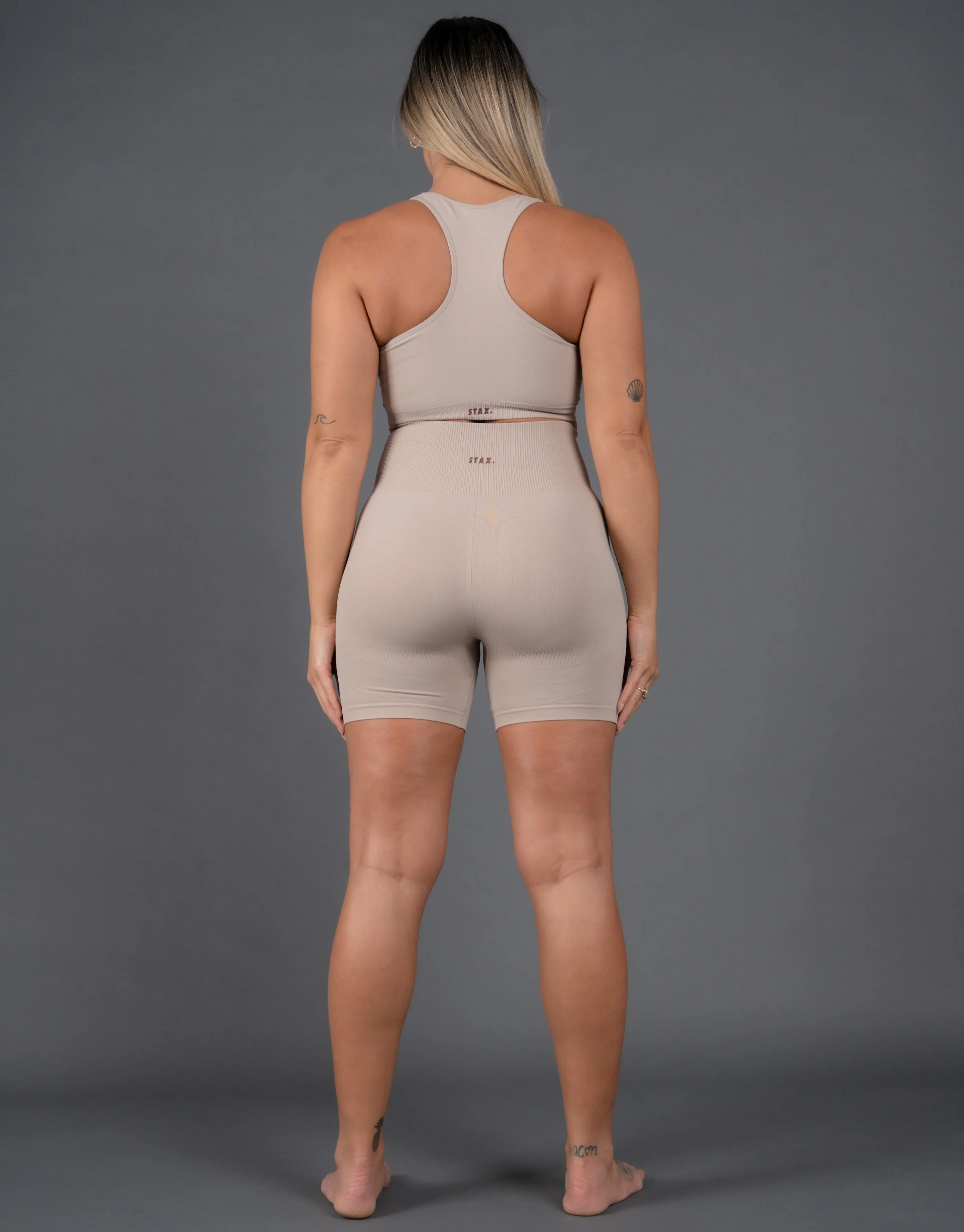 Premium Seamless V5 Racer Crop - Kepler (Beige) sold by Stax product image thumbnail 4