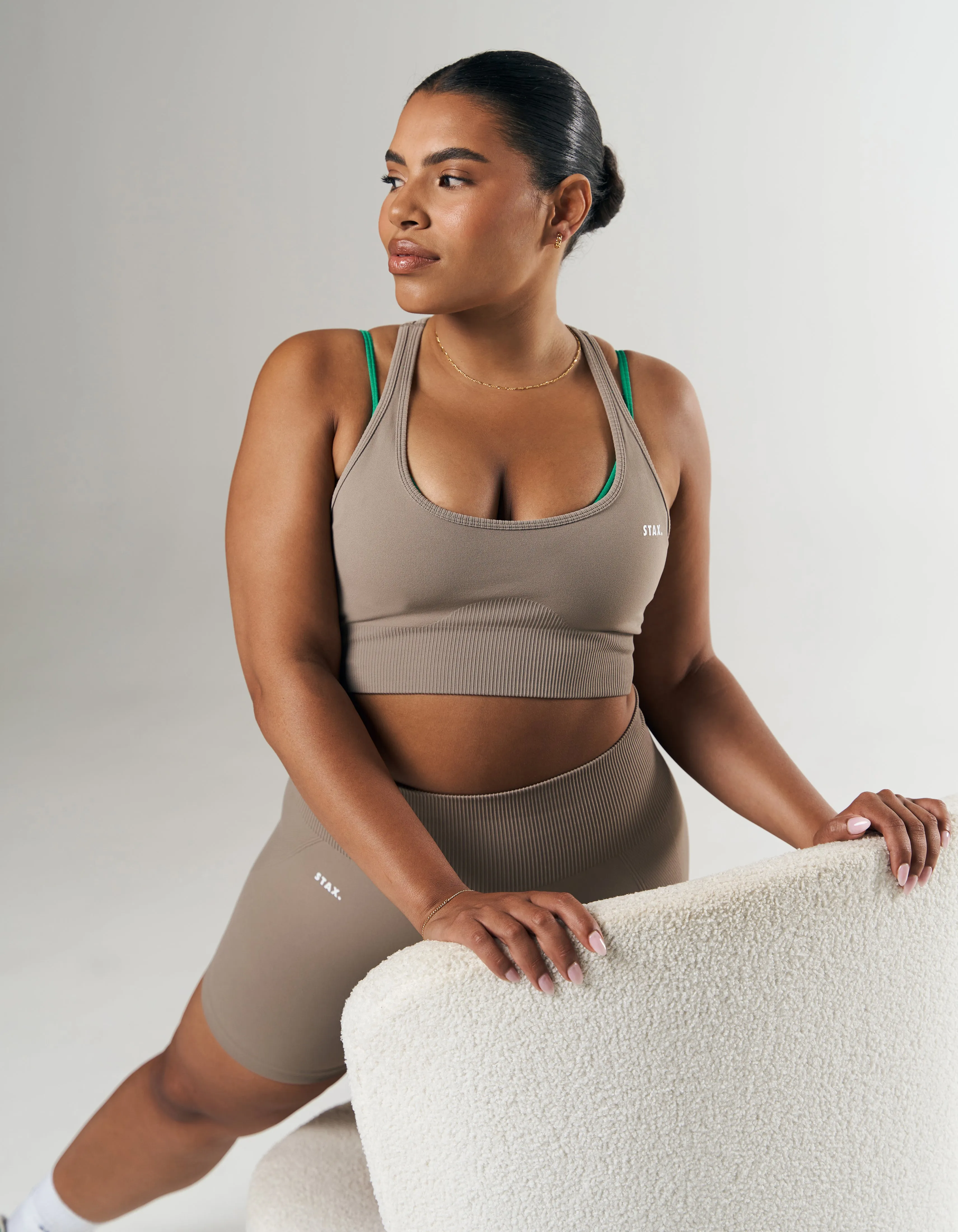 Premium Seamless Summer Racer Crop - Brown sold by Stax product image thumbnail 5