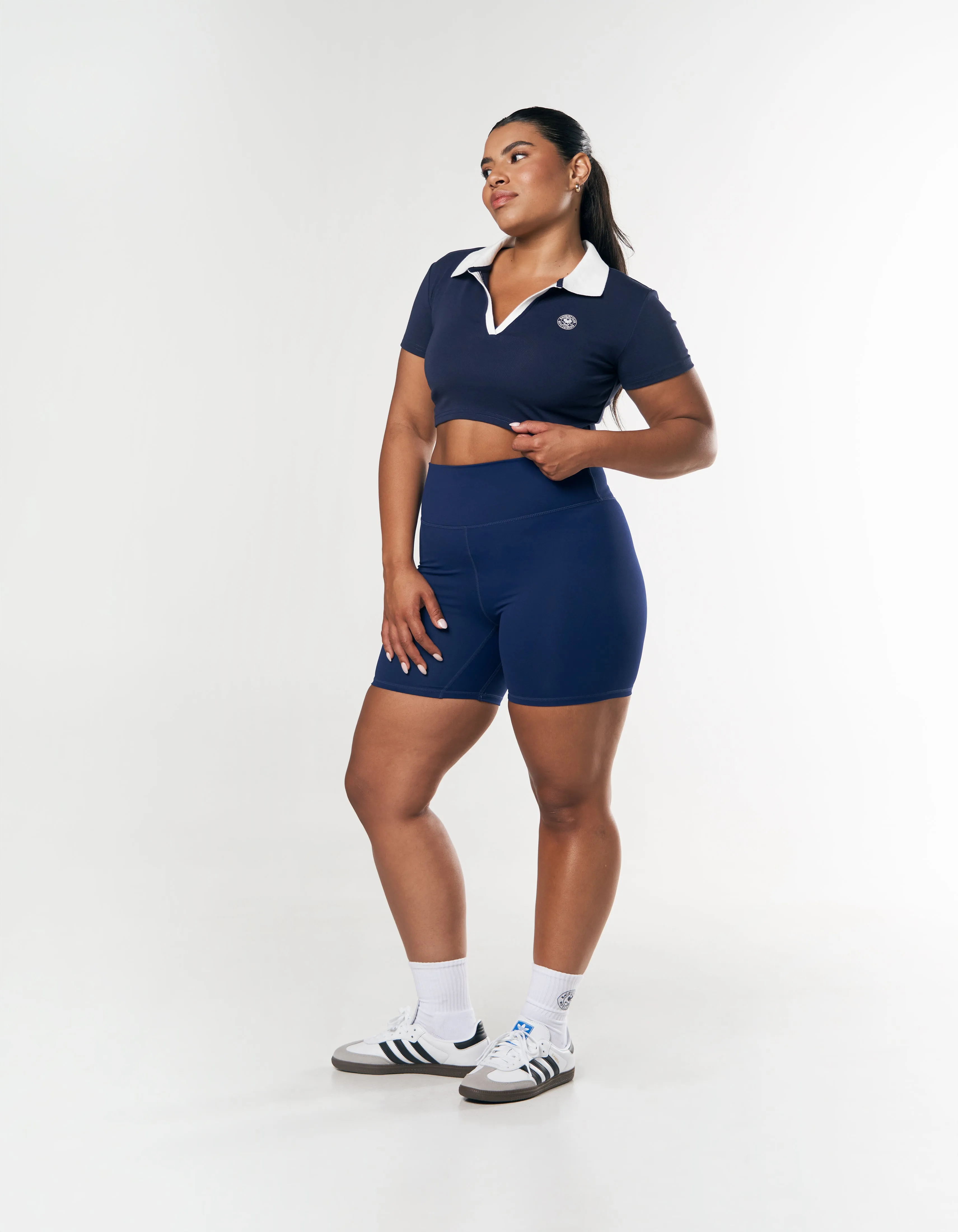 Racquet Club Cropped Polo - Navy sold by Stax product image thumbnail 2