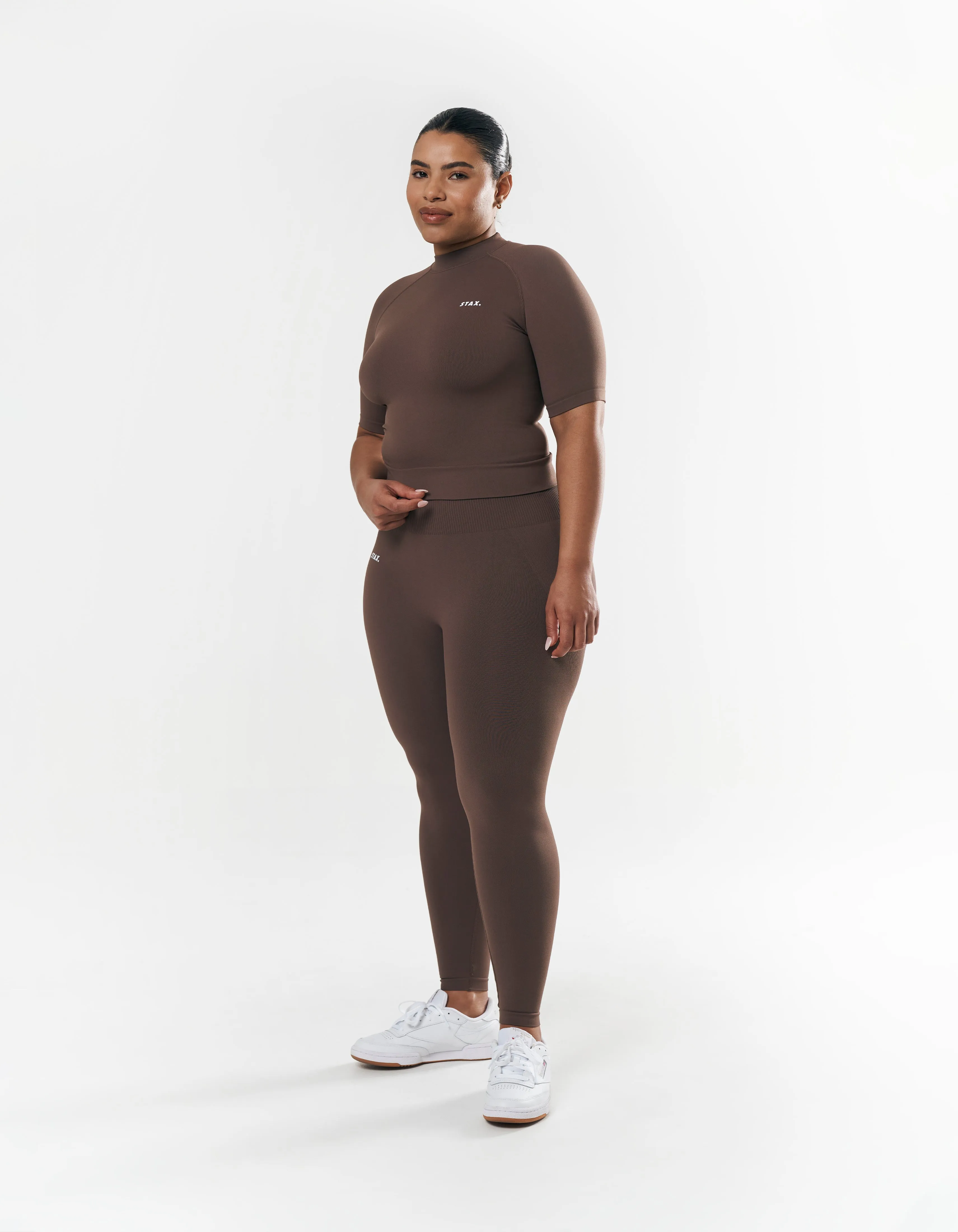 Premium Seamless High Neck Tee - Cedar sold by Stax product image thumbnail 3