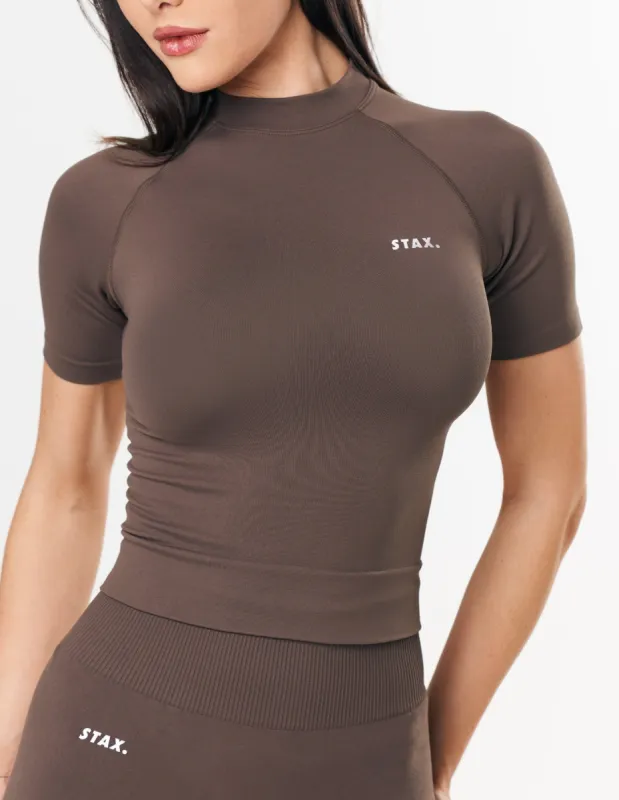 Premium Seamless High Neck Tee - Cedar sold by Stax