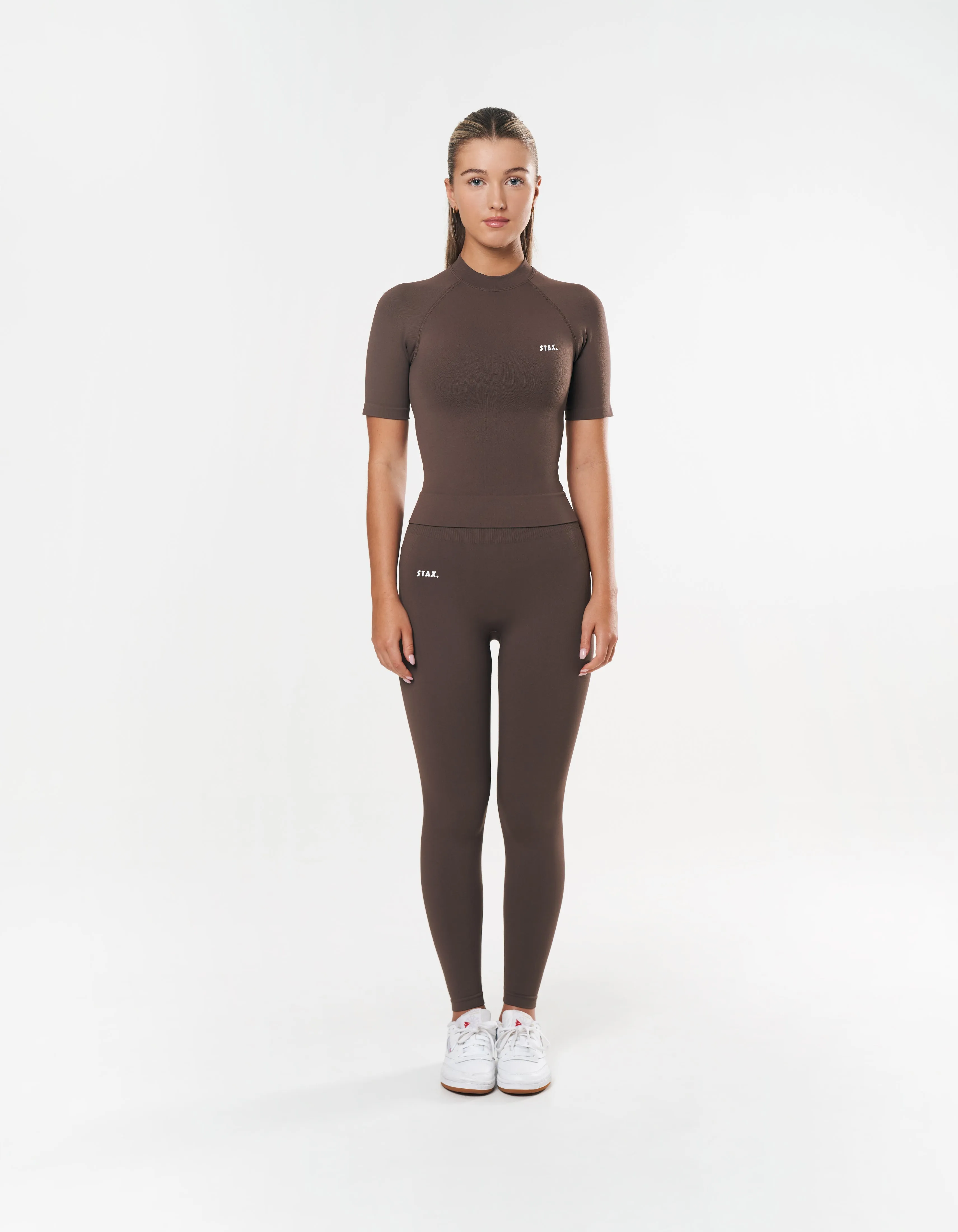 Premium Seamless High Neck Tee - Cedar sold by Stax product image thumbnail 4