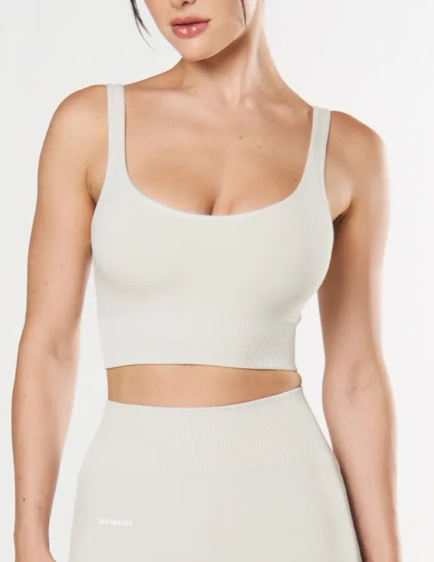 Seamless Low back Crop - Dove sold by Stax