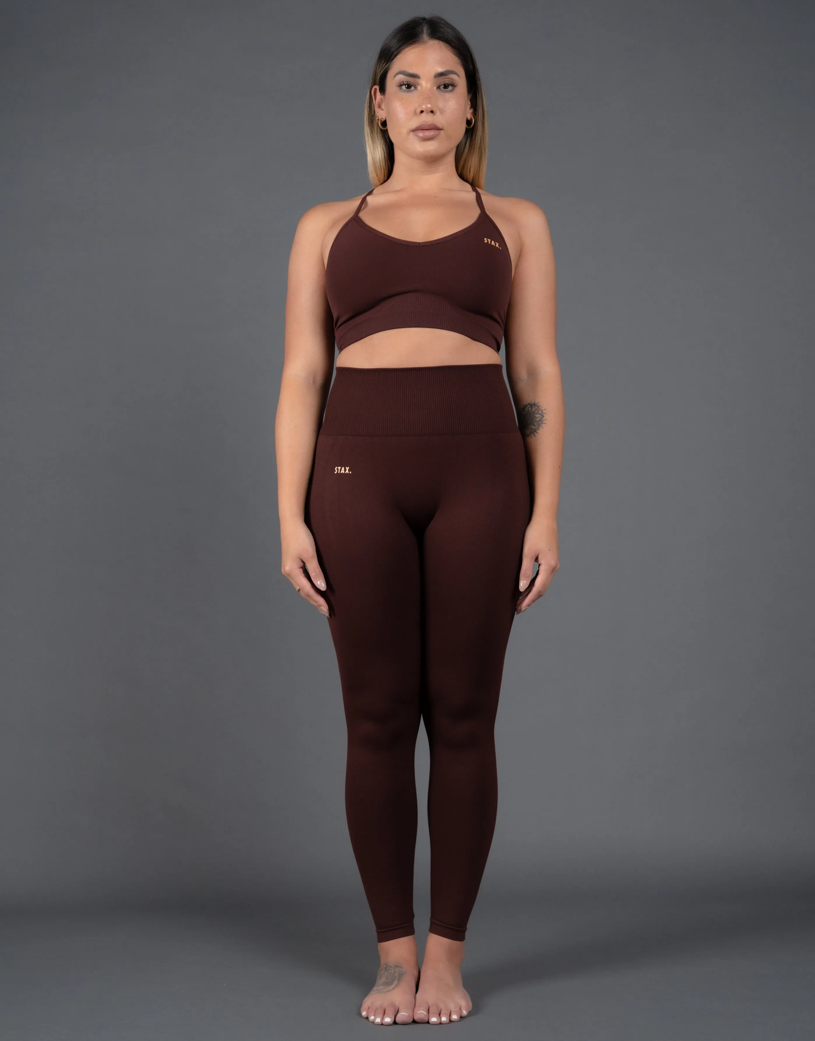 Premium Seamless V5 Strappy Crop - Gliese (Brown) sold by Stax product image thumbnail 4