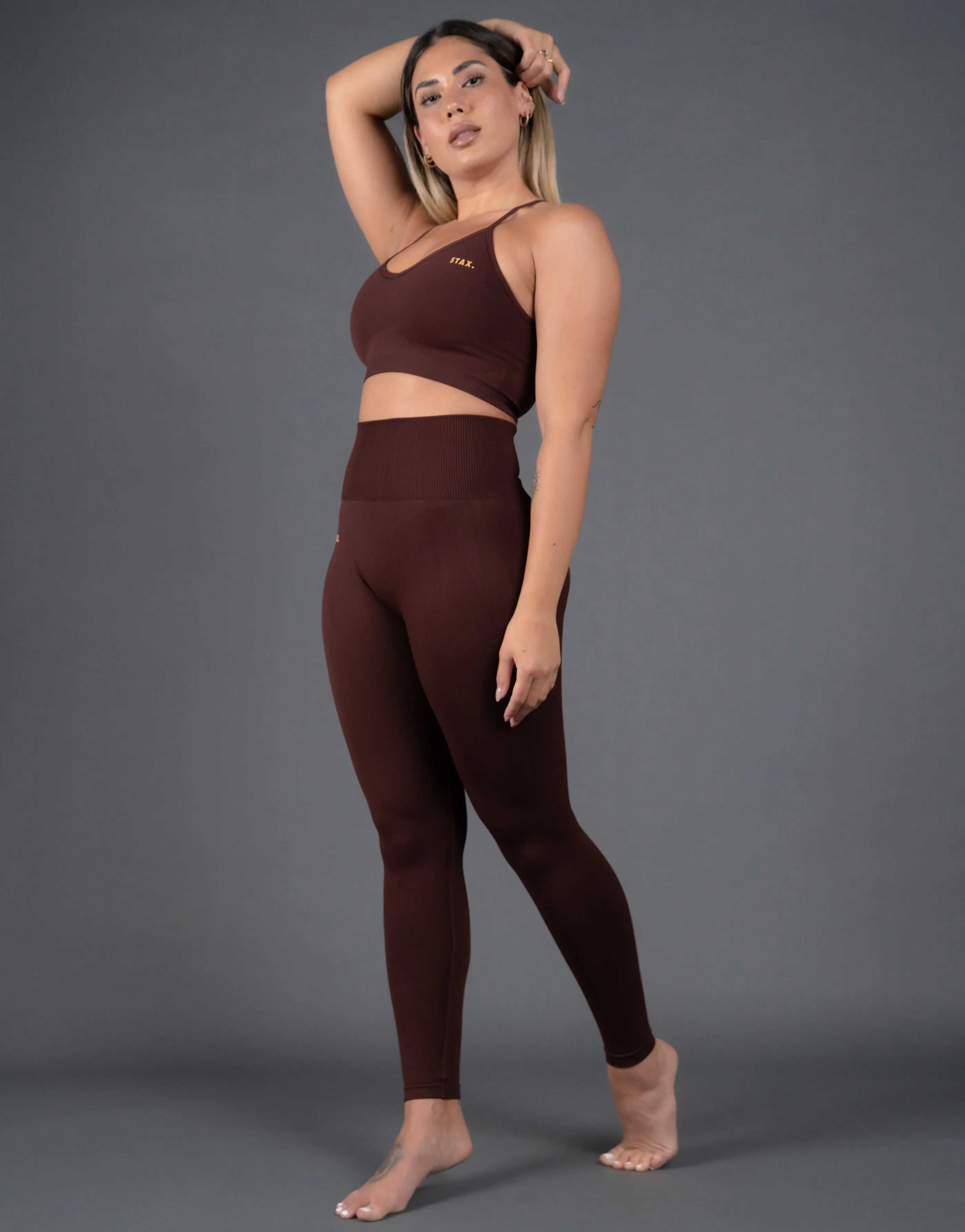 Premium Seamless V5 Strappy Crop - Gliese (Brown) sold by Stax product image thumbnail 5