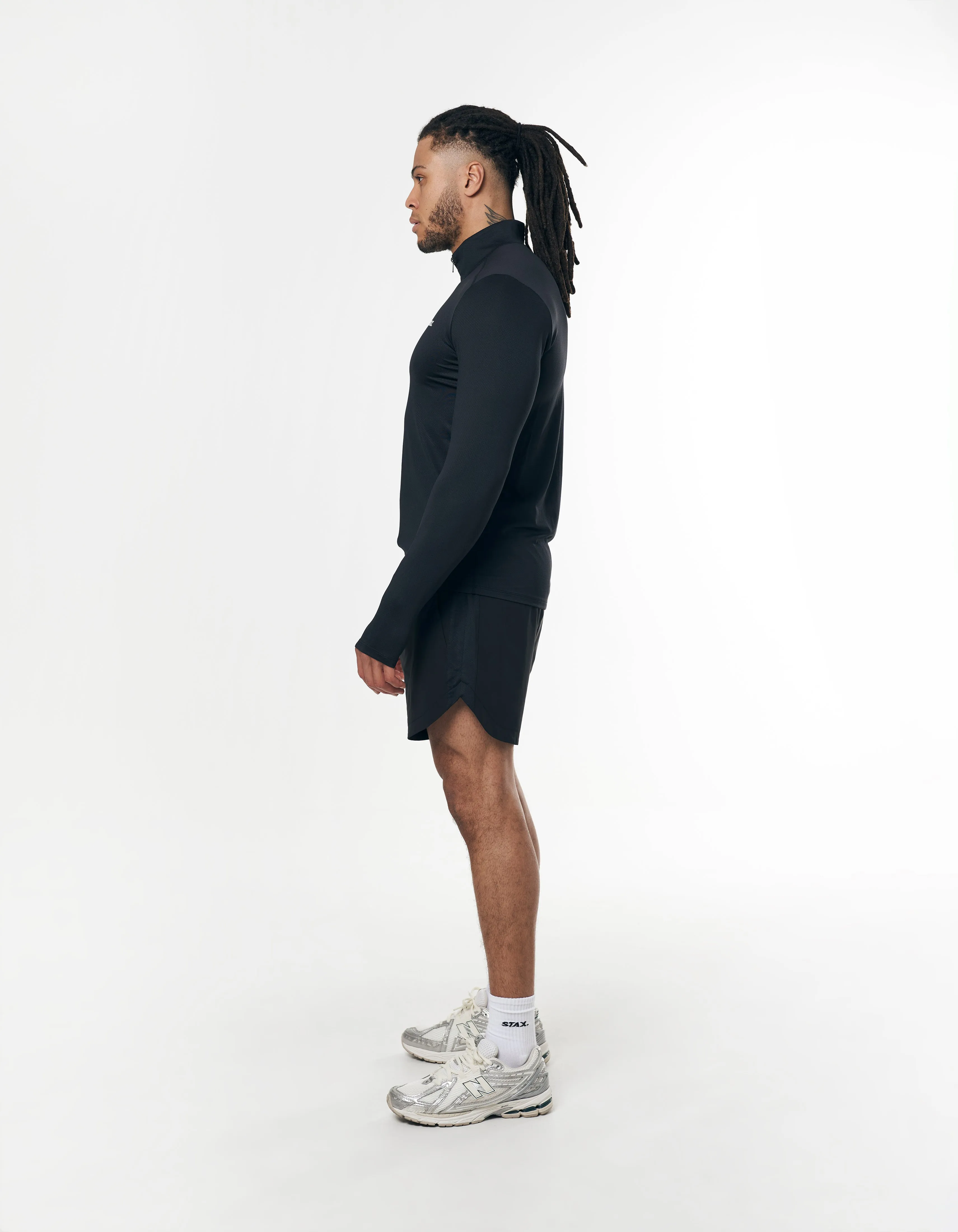 Mens Sport 1/4 Zip Long Sleeve - Black sold by Stax product image thumbnail 2