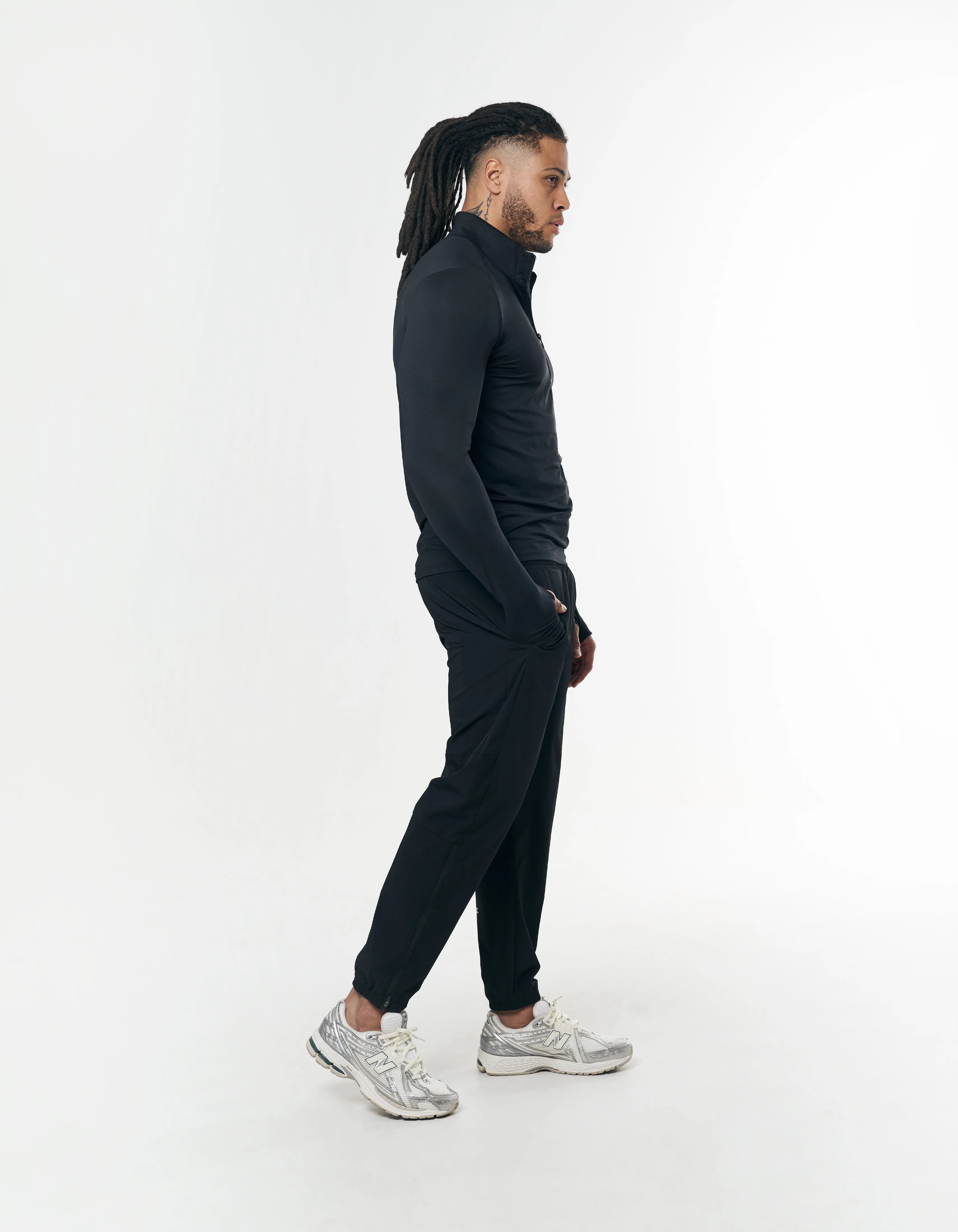 Mens Sport 1/4 Zip Long Sleeve - Black sold by Stax product image thumbnail 5