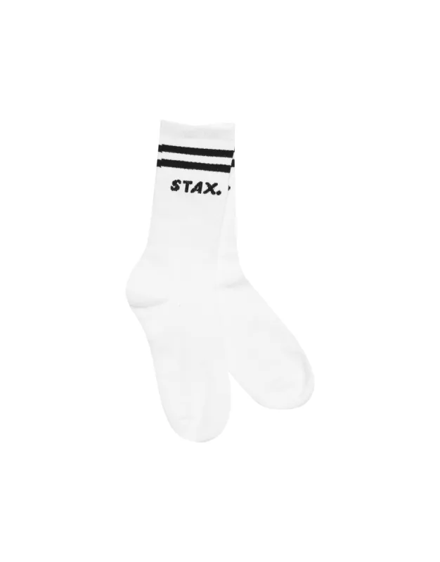 Unisex Crew Socks - White Striped sold by Stax