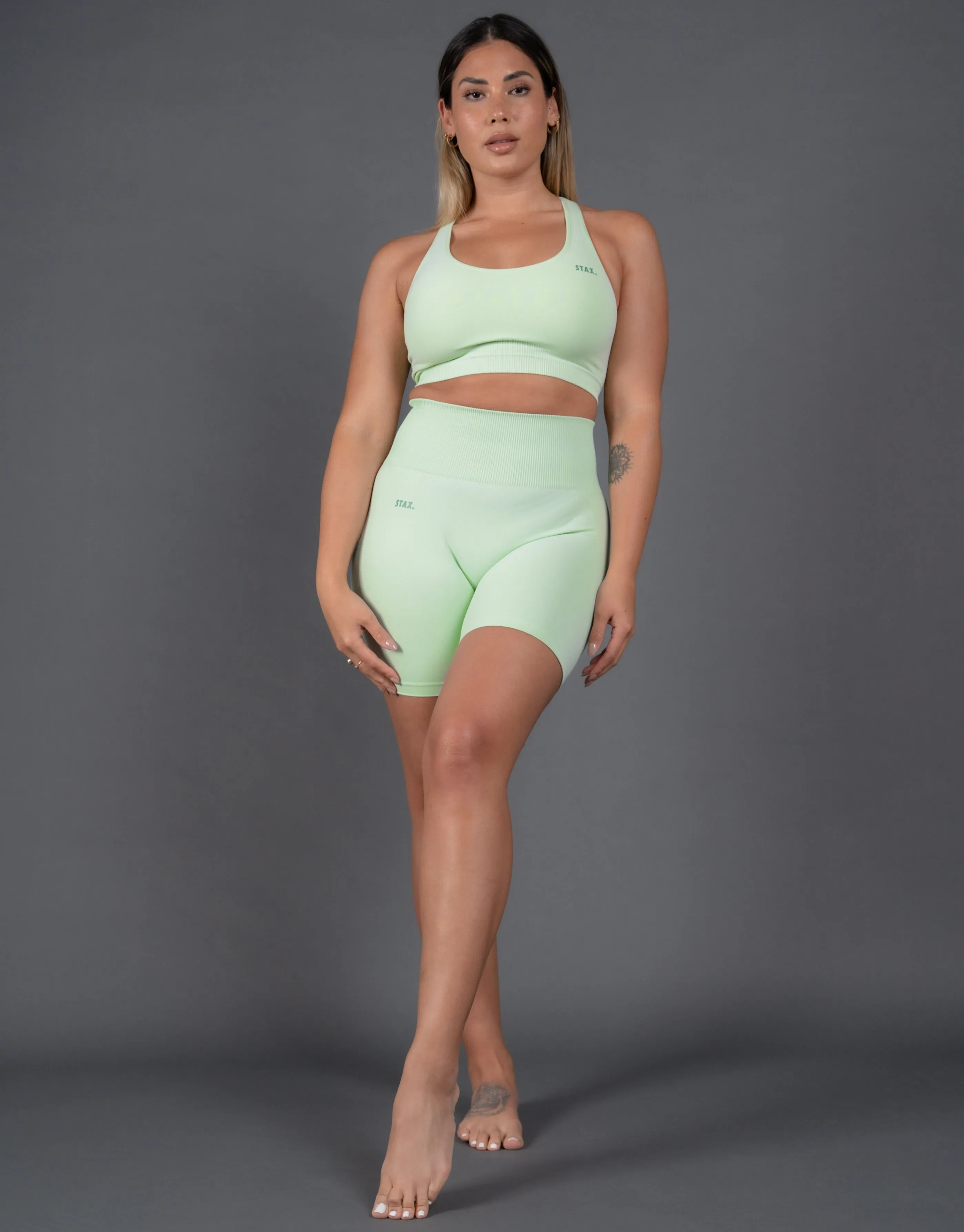 Premium Seamless V5 Racer Crop - Aurora (Sage) sold by Stax product image thumbnail 4