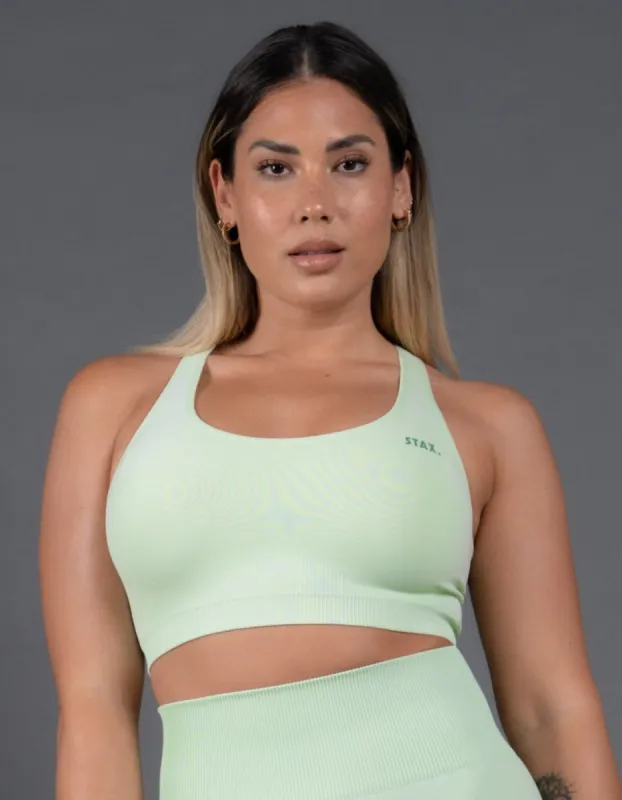 Premium Seamless V5 Racer Crop - Aurora (Sage) sold by Stax