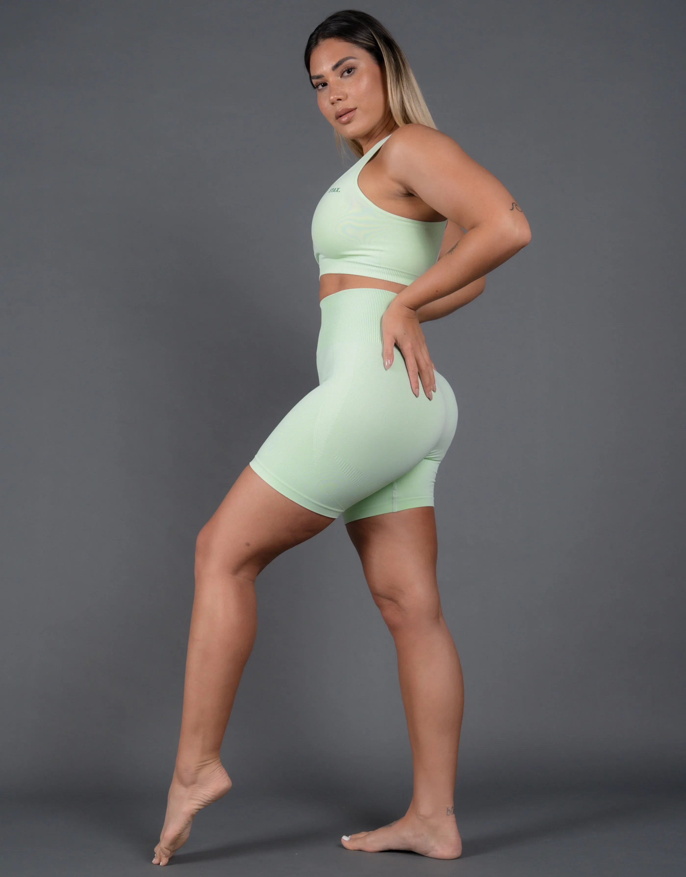 Premium Seamless V5 Racer Crop - Aurora (Sage) sold by Stax product image thumbnail 5