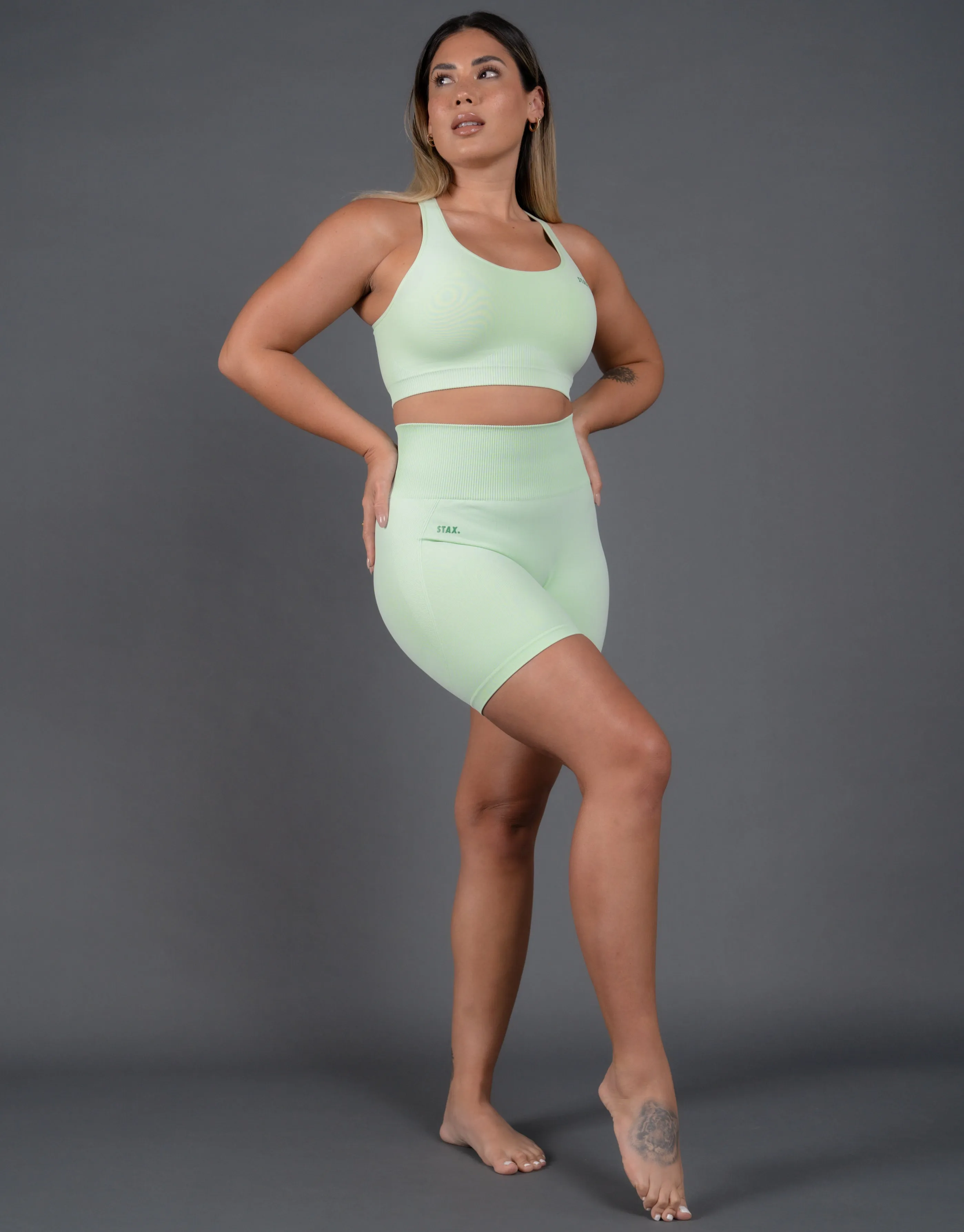 Premium Seamless V5 Racer Crop - Aurora (Sage) sold by Stax product image thumbnail 2