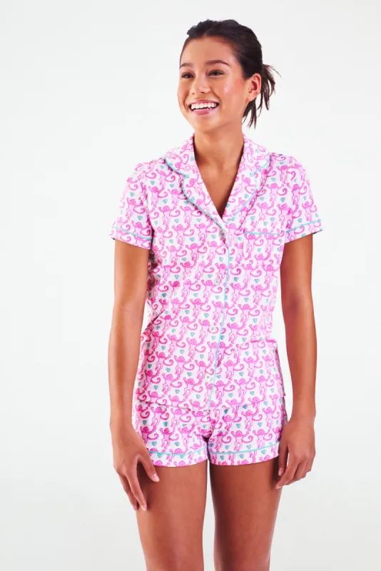 Lovely Monkey Polo Pajamas sold by Roller Rabbit