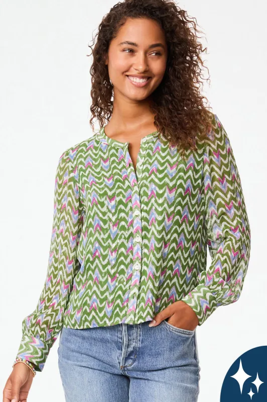 Olivia Ikat Sylvia Top sold by Roller Rabbit