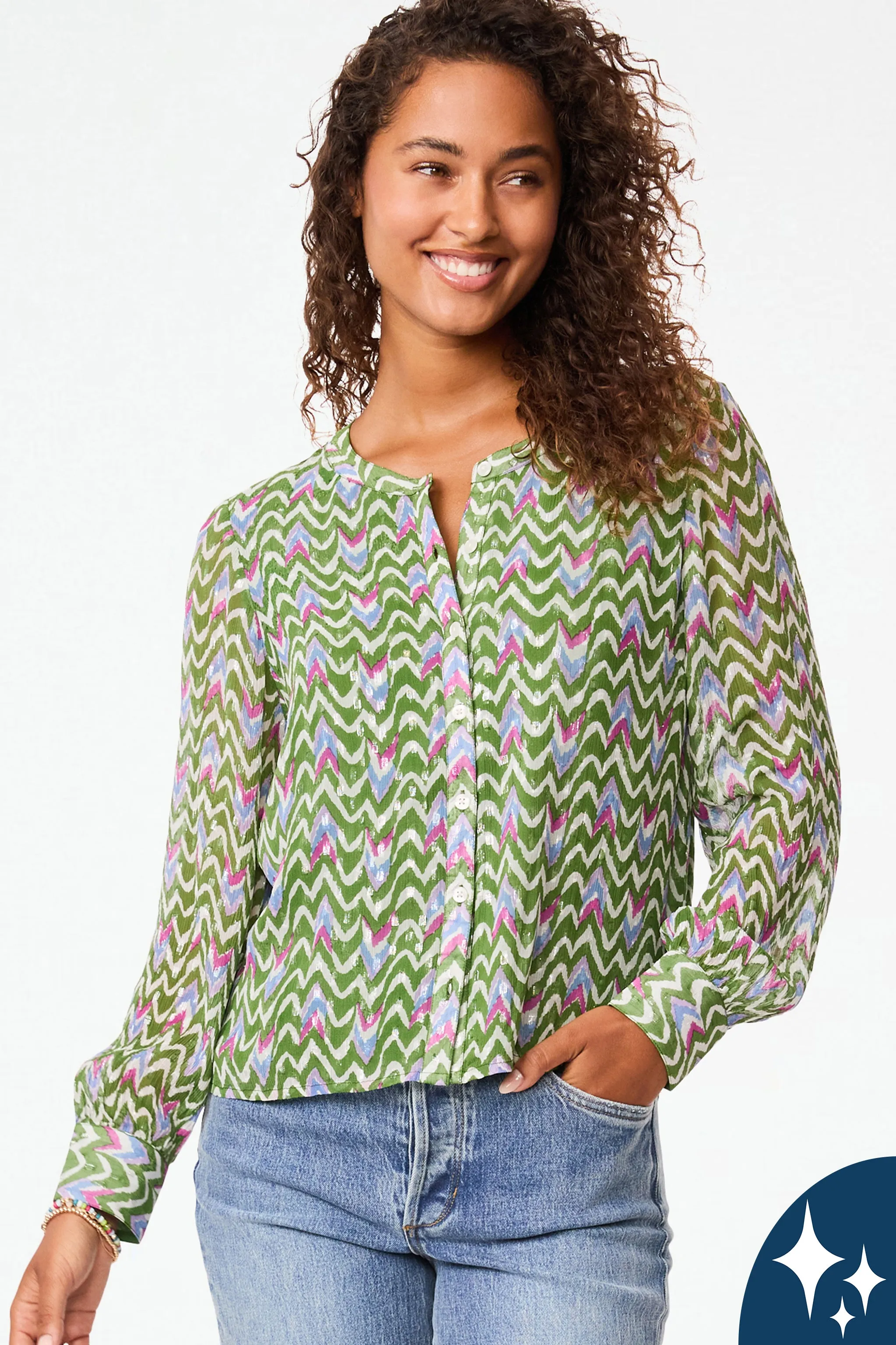 Olivia Ikat Sylvia Top sold by Roller Rabbit