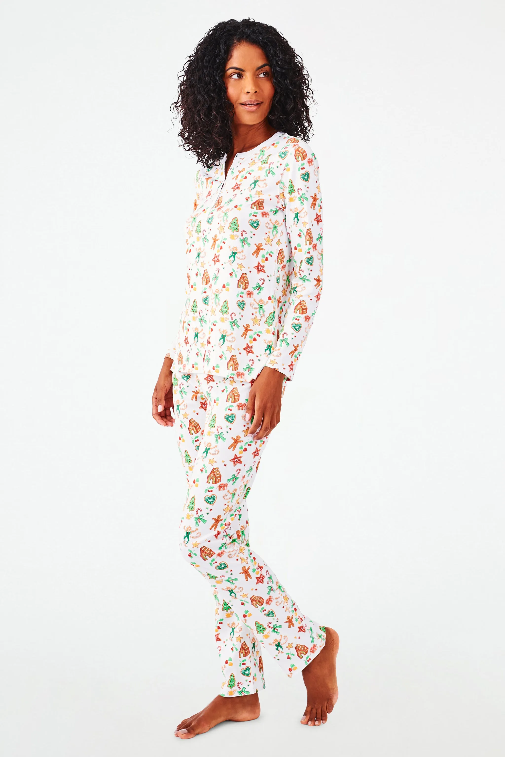 Gingerbread Party Pajamas sold by Roller Rabbit