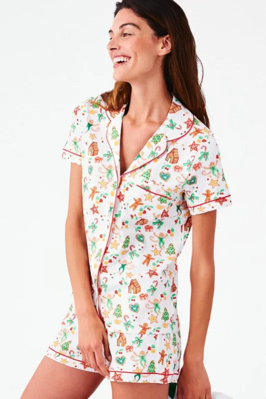 Gingerbread Party Polo Pajamas sold by Roller Rabbit