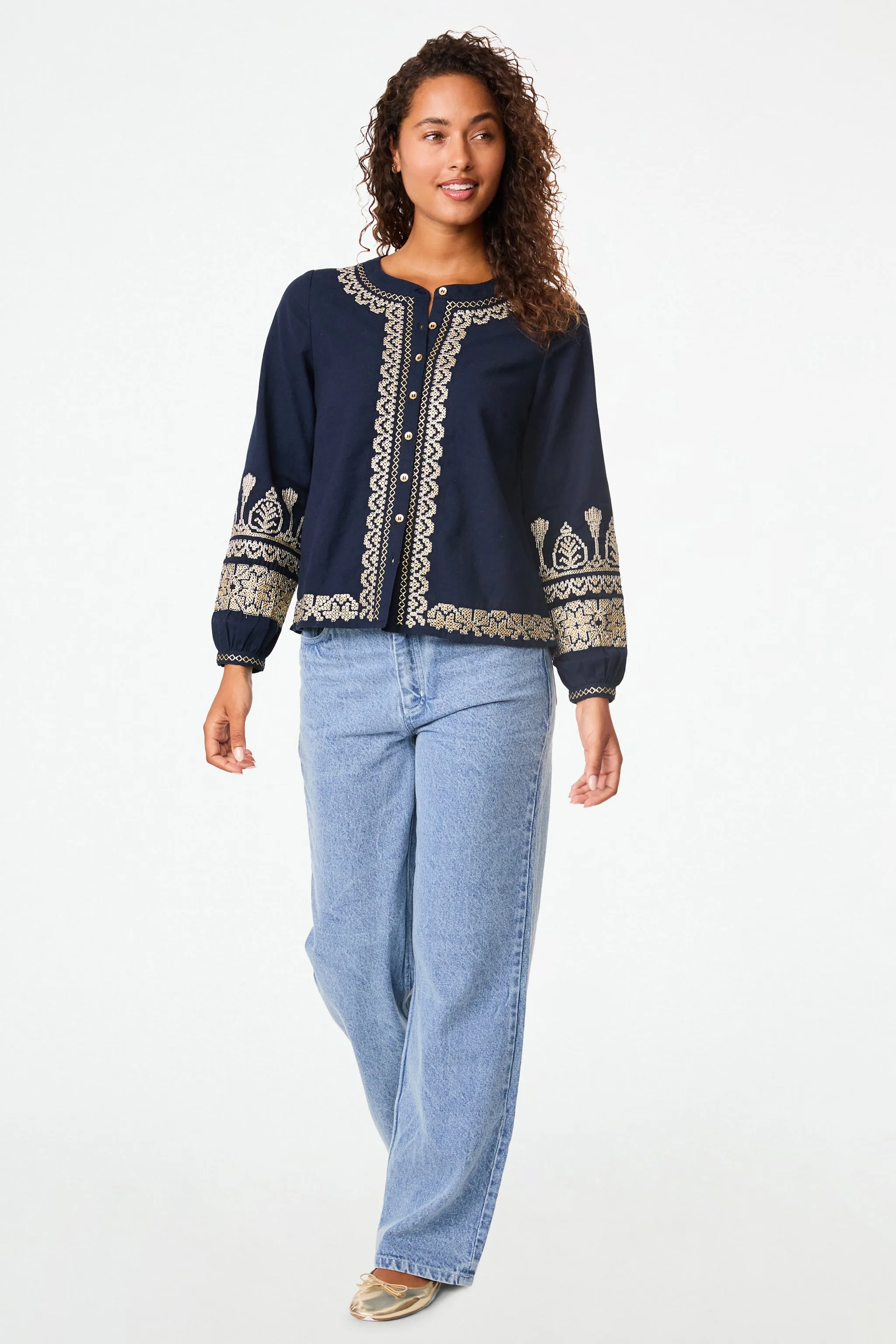 Metallic Cross Stitch Rigsby Top sold by Roller Rabbit product image thumbnail 3