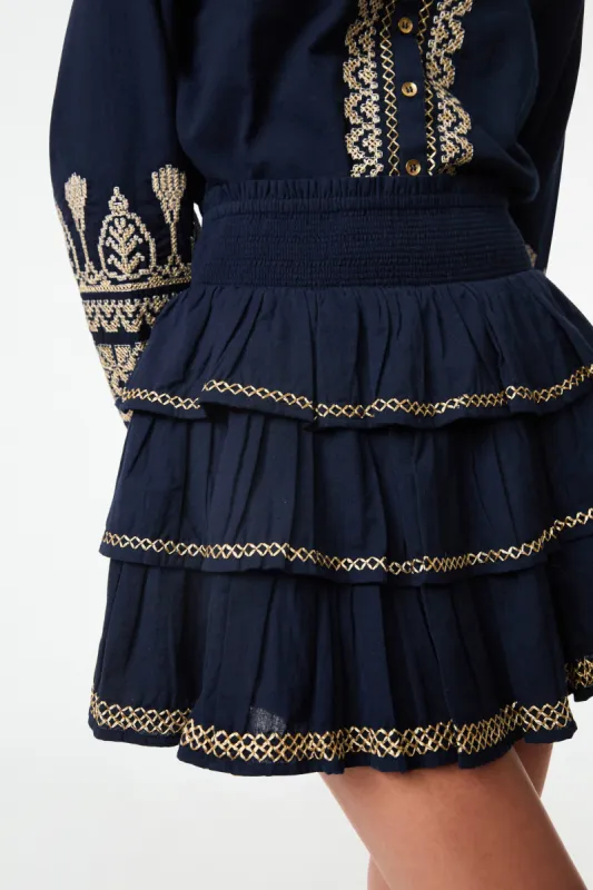 Metallic Cross Stitch Siggy Skirt sold by Roller Rabbit