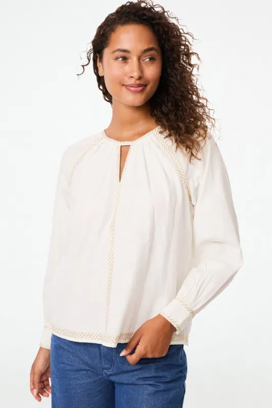 Metallic Cross Stitch Bowie Top sold by Roller Rabbit