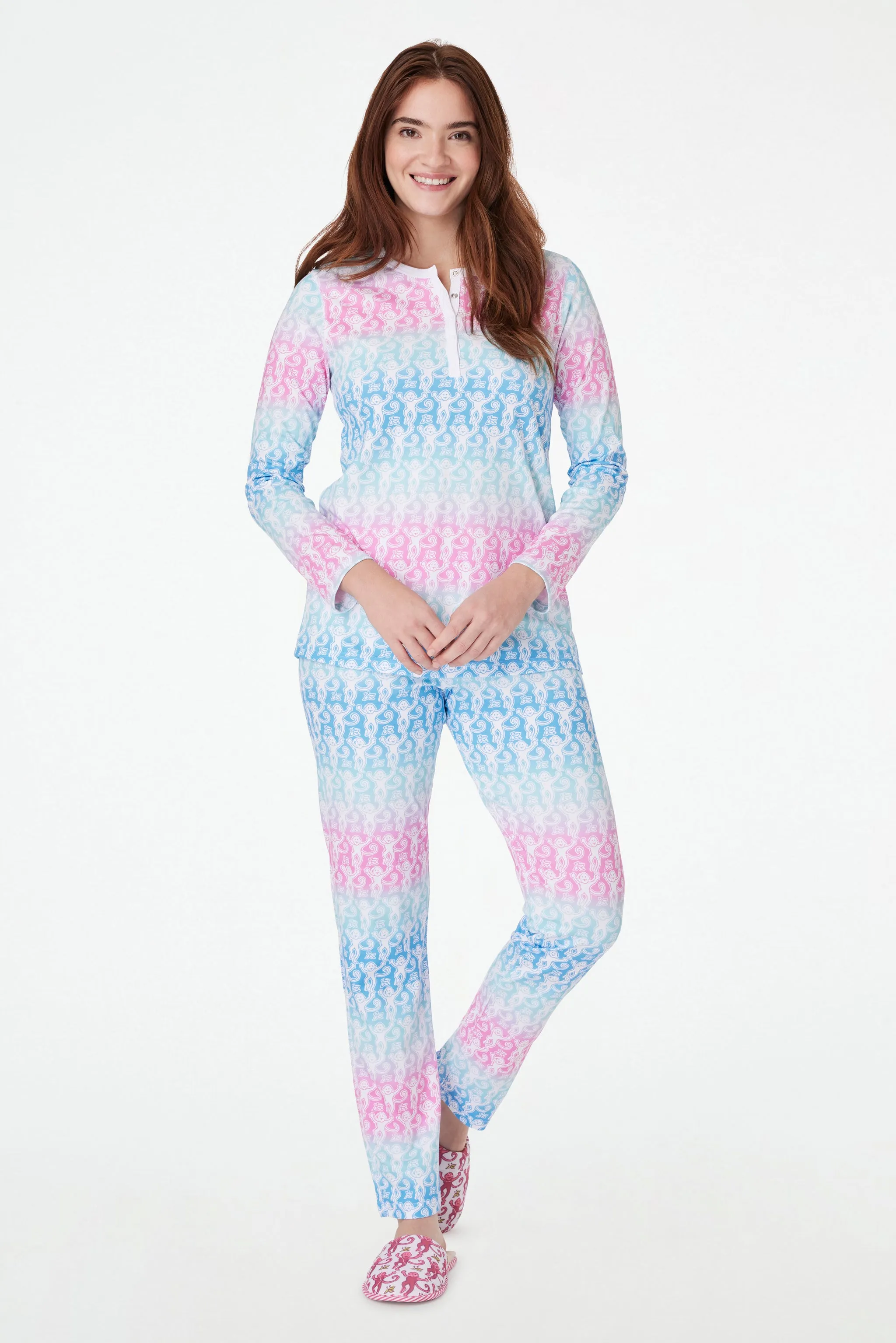 Ombre Monkey Pajamas sold by Roller Rabbit