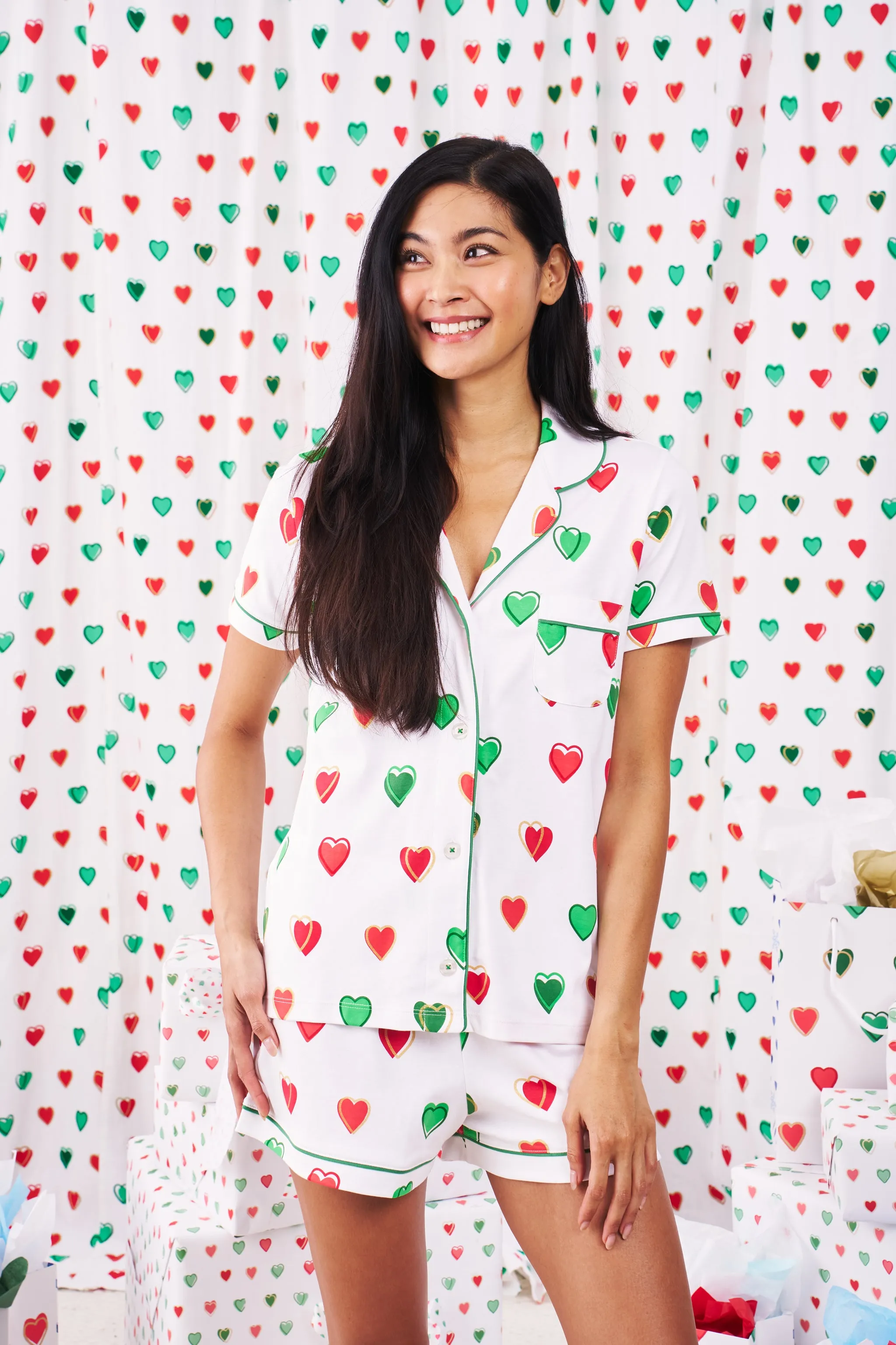 Big Holiday Hearts Polo Pajamas sold by Roller Rabbit product image thumbnail 2