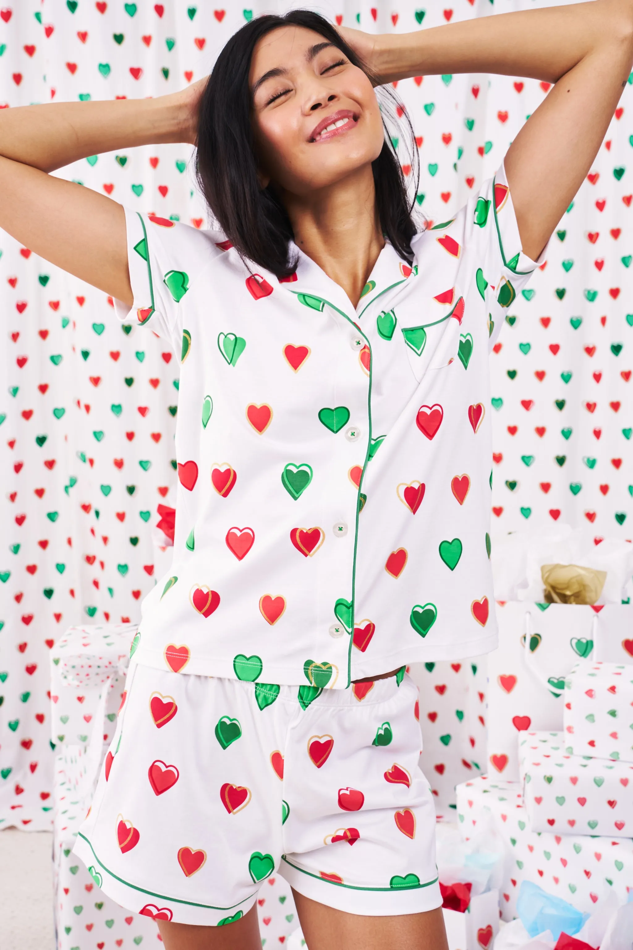 Big Holiday Hearts Polo Pajamas sold by Roller Rabbit product image thumbnail 3