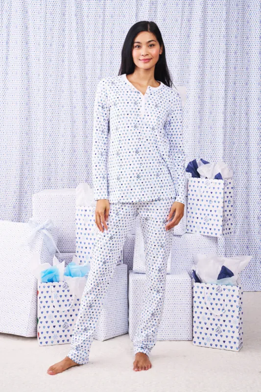 Snowflake Hearts Pajamas made by Roller Rabbit