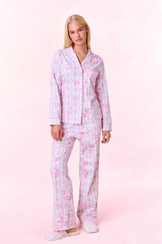 Heirloom Monkey Long Sleeve Polo Pajamas sold by Roller Rabbit