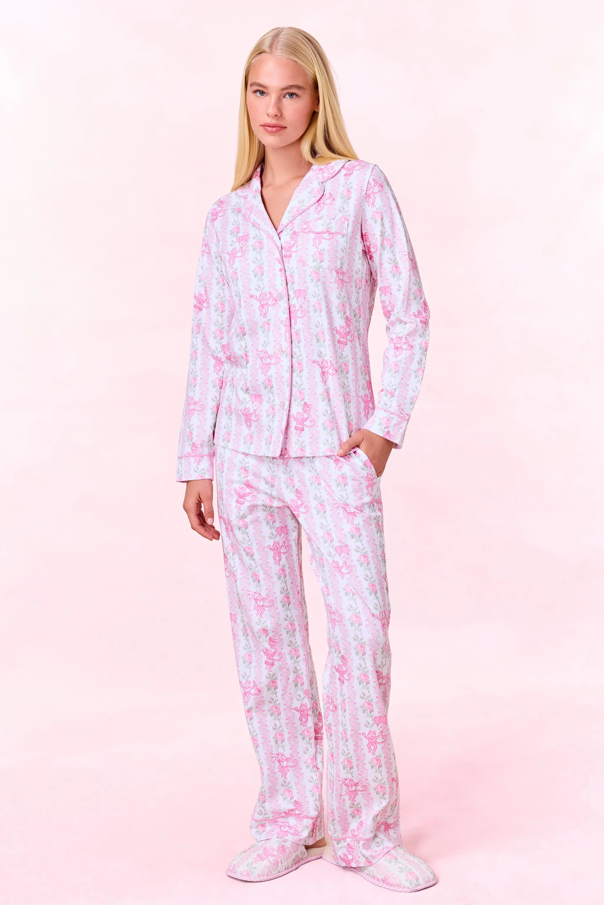 Heirloom Monkey Long Sleeve Polo Pajamas sold by Roller Rabbit product image thumbnail 3