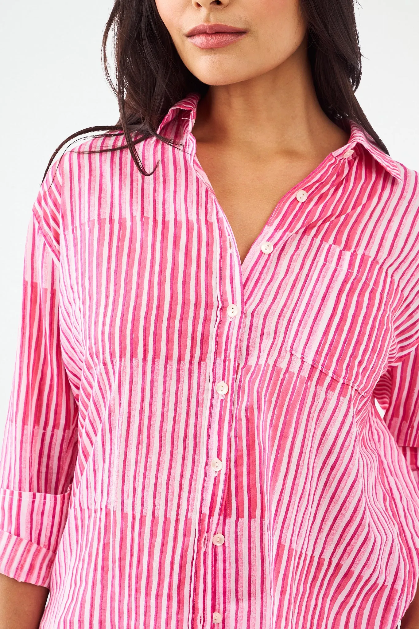 Checkerboard Stripe Boyfriend Shirt sold by Roller Rabbit product image thumbnail 3