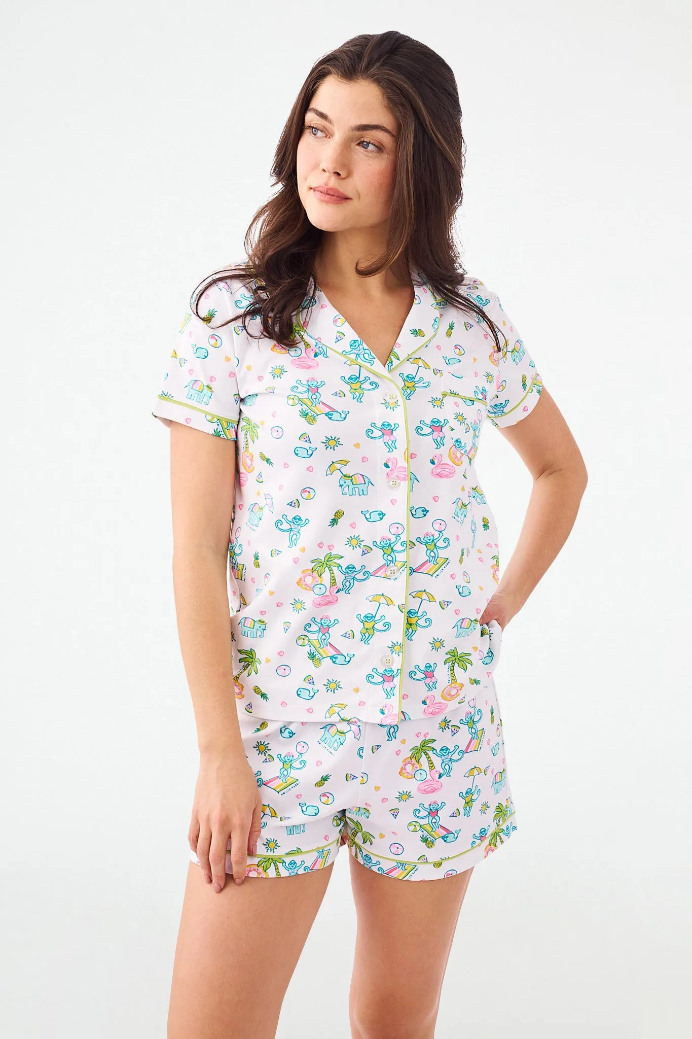 Pool Party Polo Pajamas sold by Roller Rabbit