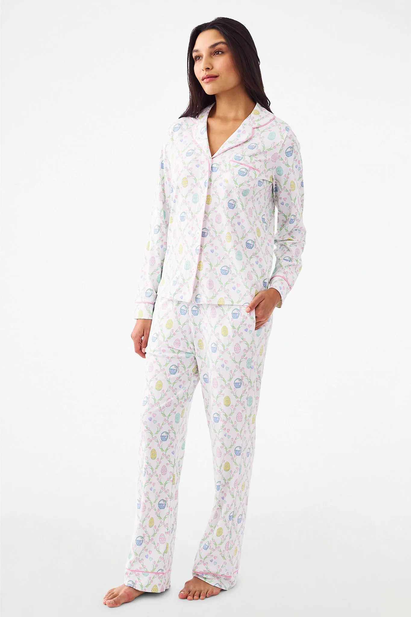 Tulip Trellis Long Sleeve Polo Pajamas sold by Roller Rabbit product image thumbnail 2
