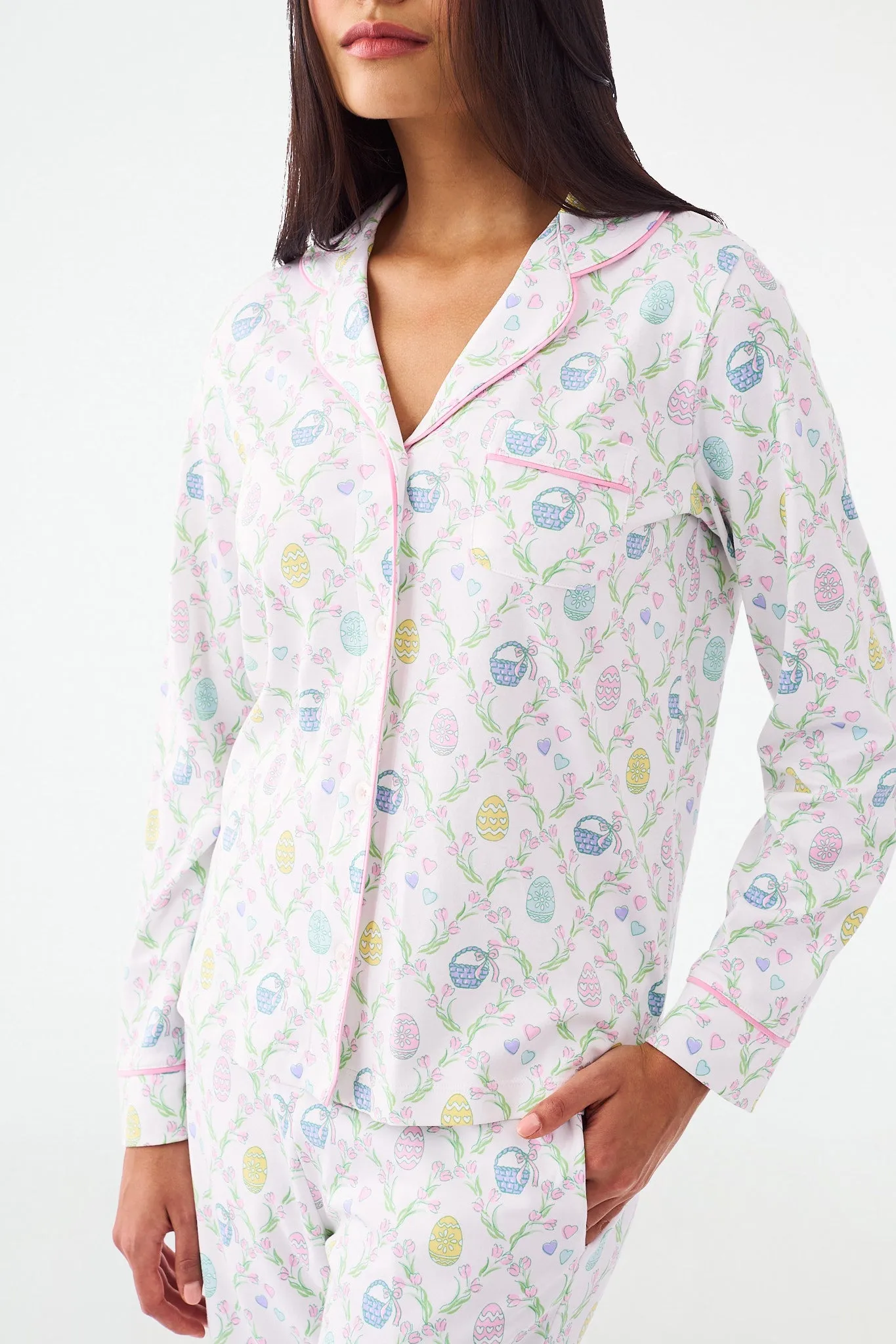 Tulip Trellis Long Sleeve Polo Pajamas sold by Roller Rabbit product image thumbnail 3