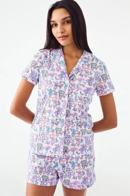 Georgetown Monkey Polo Pajamas sold by Roller Rabbit