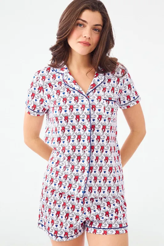 Lovely Monkey Polo Pajamas sold by Roller Rabbit