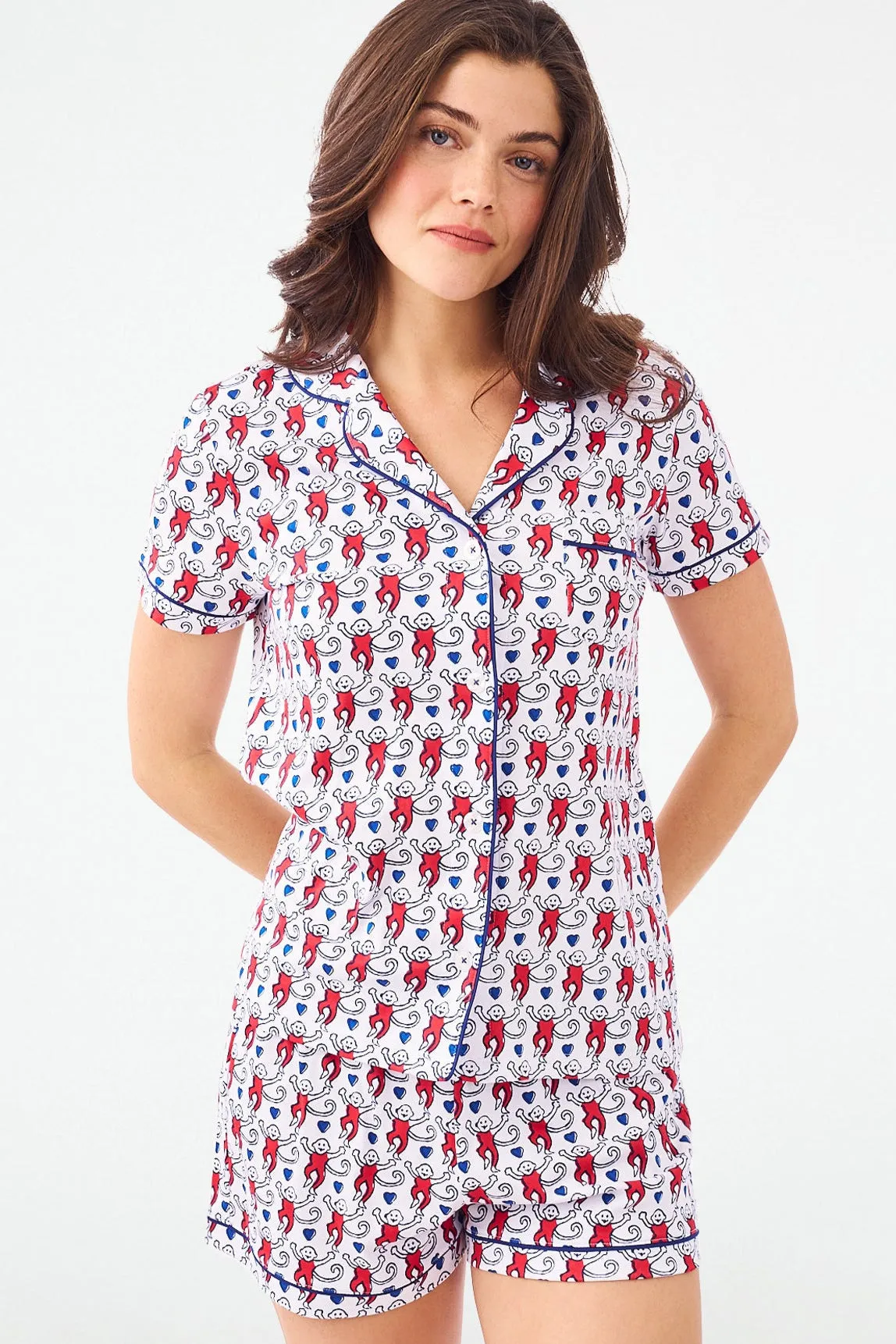 Lovely Monkey Polo Pajamas sold by Roller Rabbit
