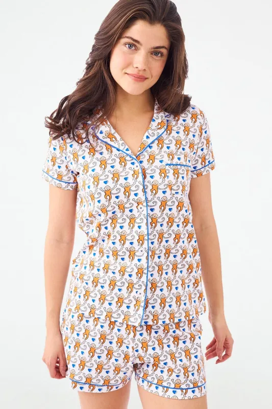 Lovely Monkey Polo Pajamas sold by Roller Rabbit