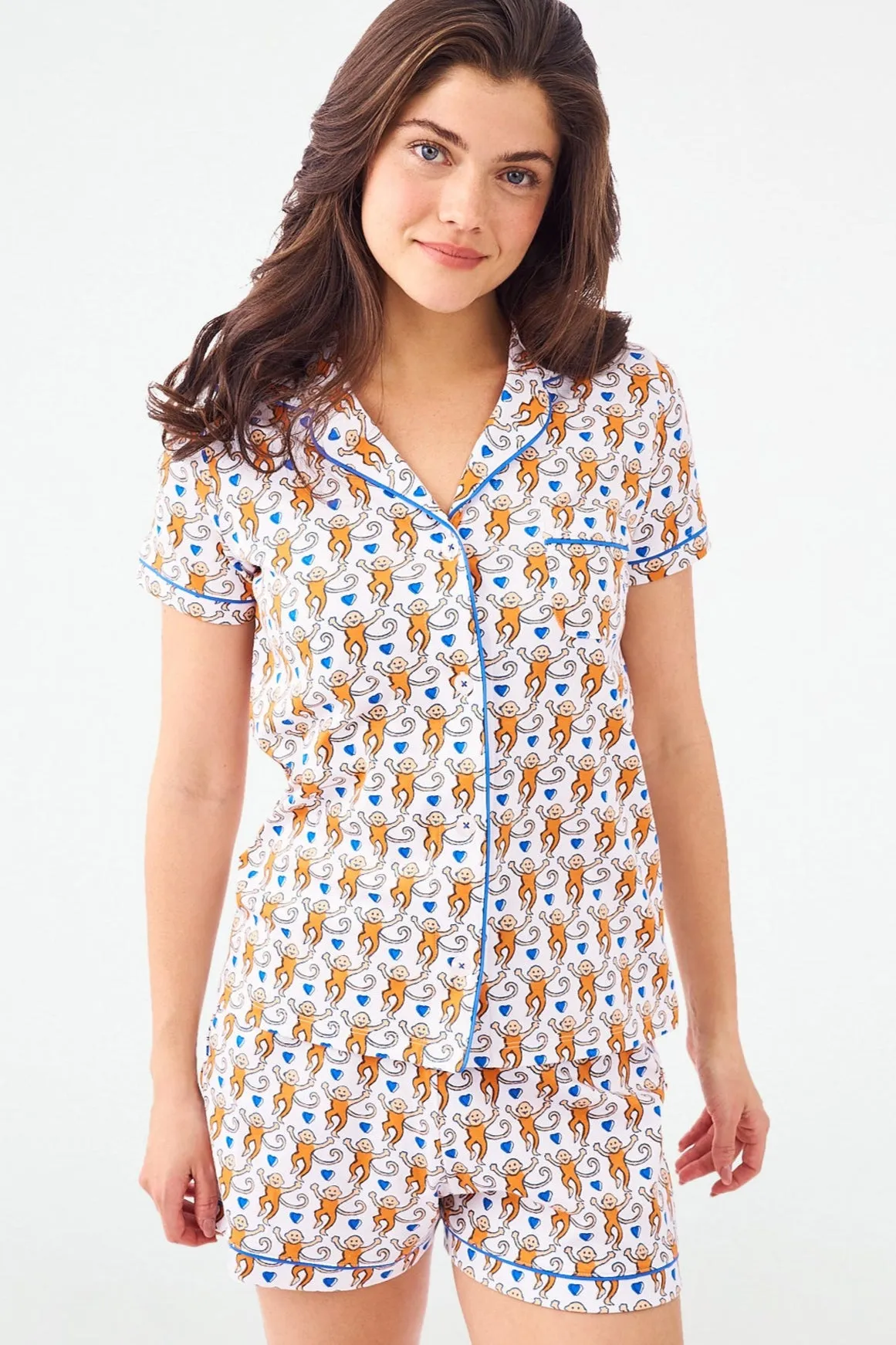 Lovely Monkey Polo Pajamas sold by Roller Rabbit