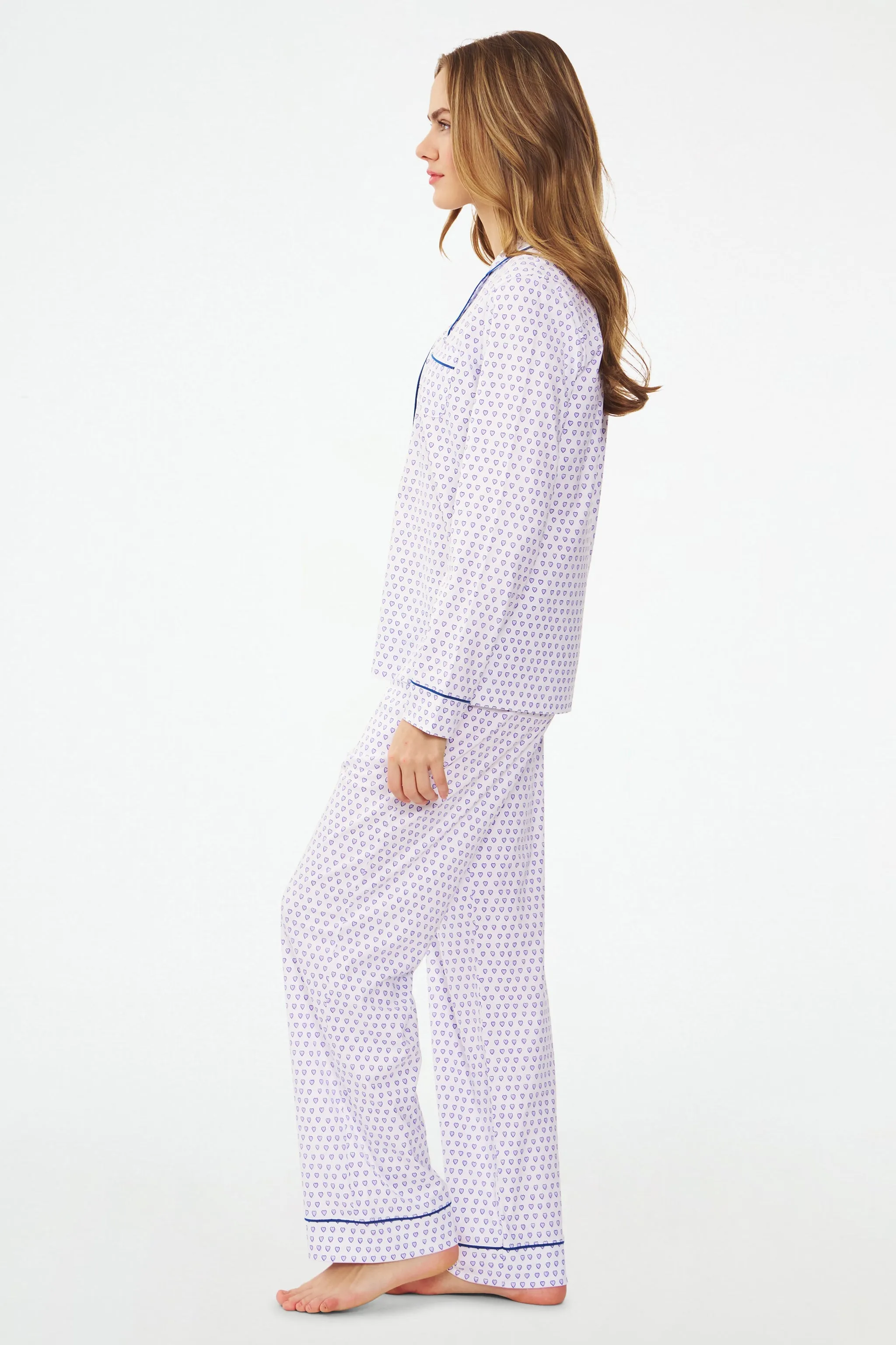 Hearts Long Sleeve Polo Pajamas sold by Roller Rabbit product image thumbnail 4