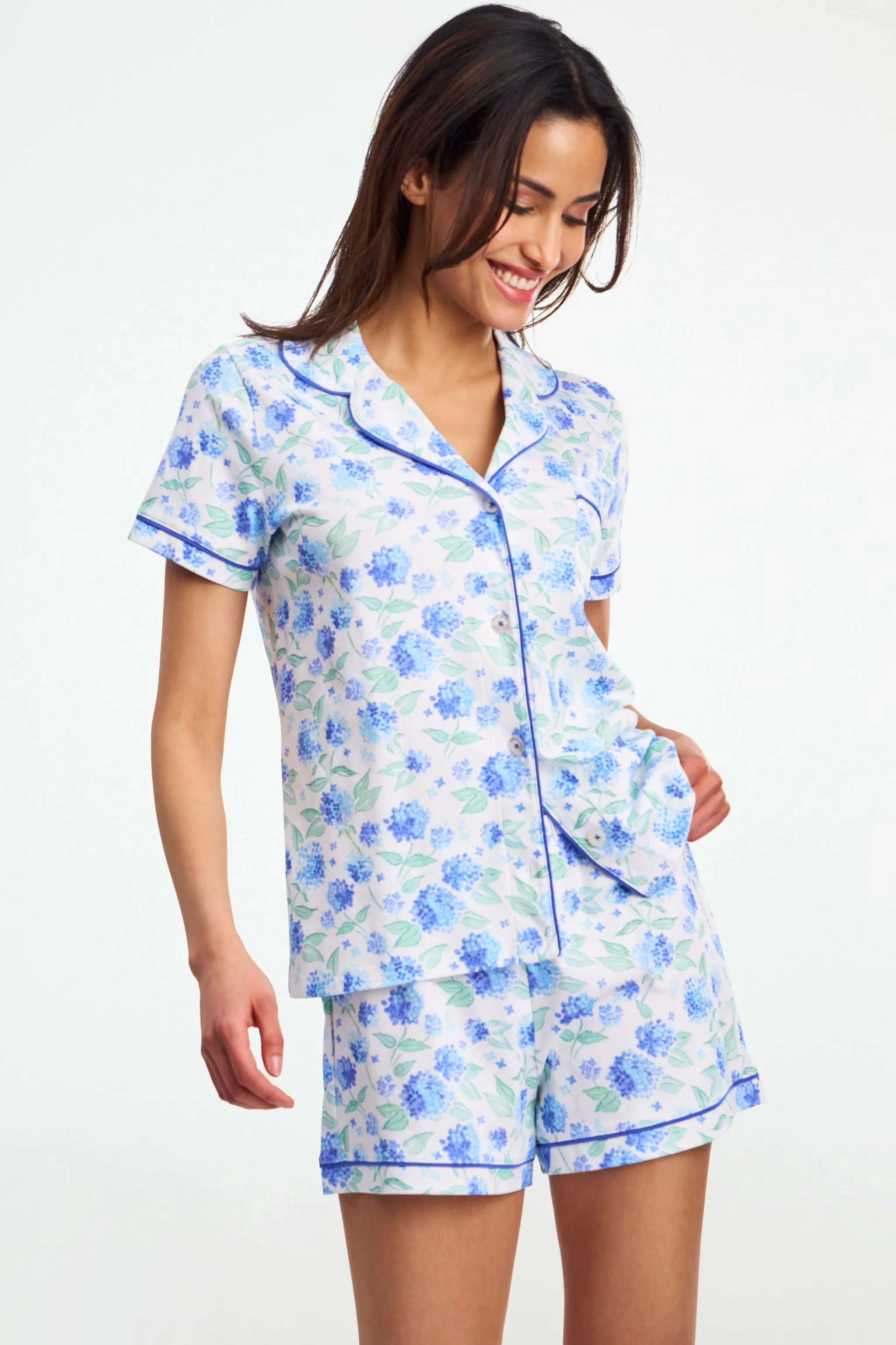 Ditsy Hydrangea Polo Pajamas sold by Roller Rabbit product image thumbnail 5