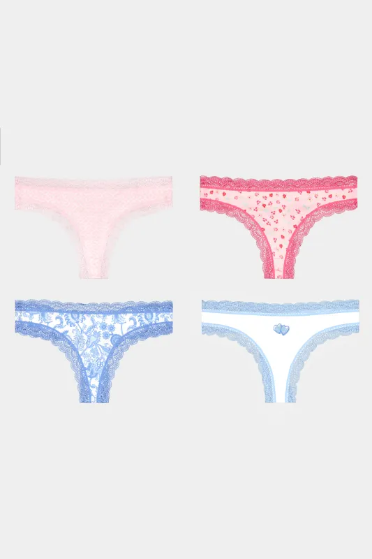 Pastel Core Thong 4 Pack sold by Roller Rabbit