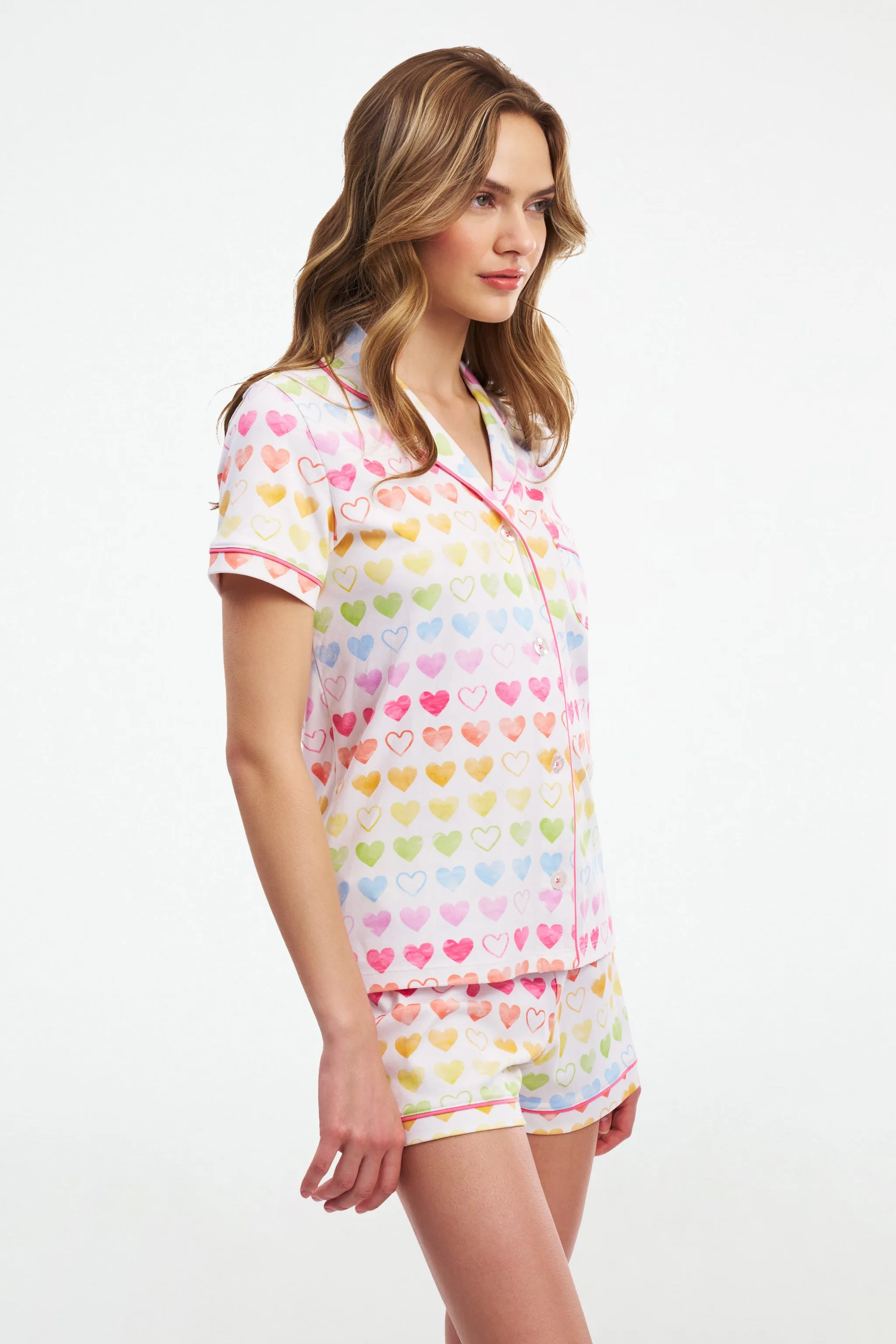 Watercolor Hearts Polo Pajamas sold by Roller Rabbit product image thumbnail 4