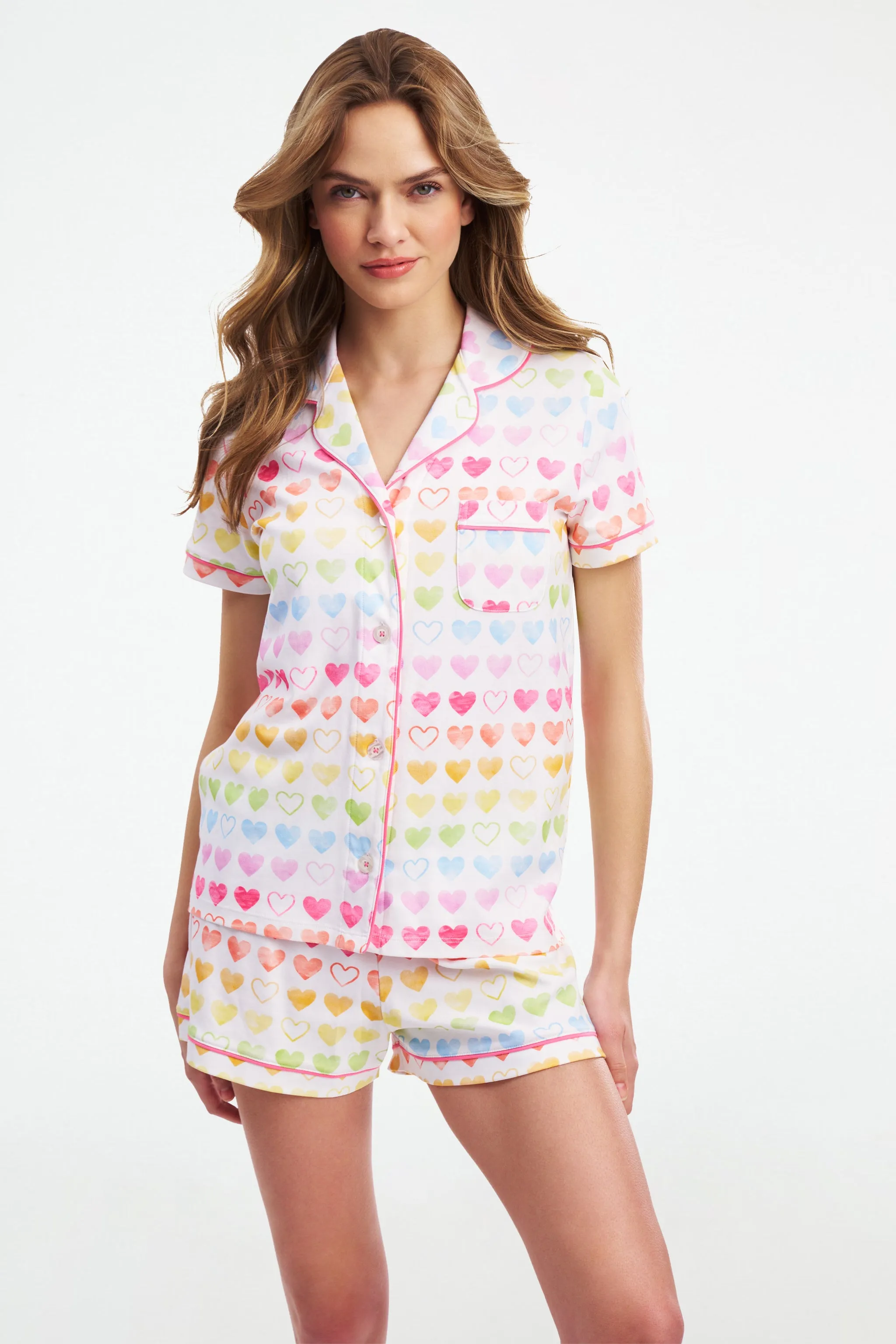Watercolor Hearts Polo Pajamas sold by Roller Rabbit product image thumbnail 3