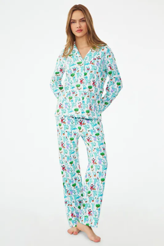 Georgia Monkey Long Sleeve Polo Pajamas sold by Roller Rabbit