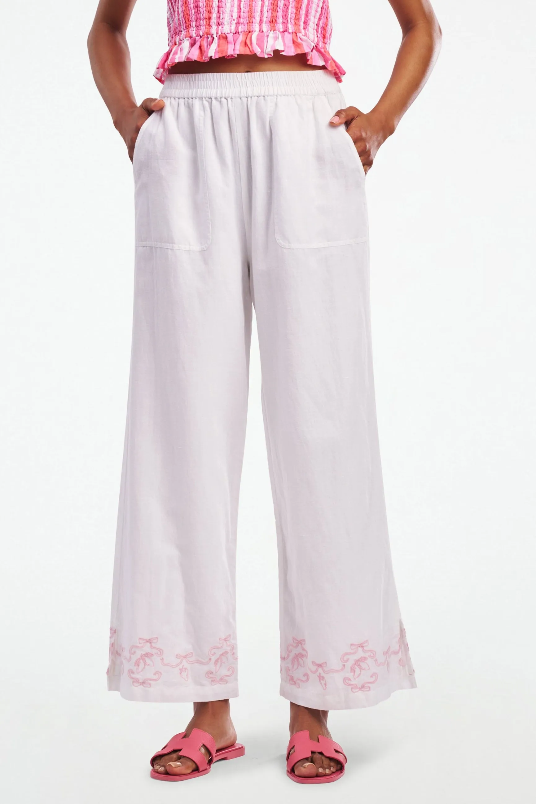 Lemon Bow Embroidery Chloe Pant sold by Roller Rabbit